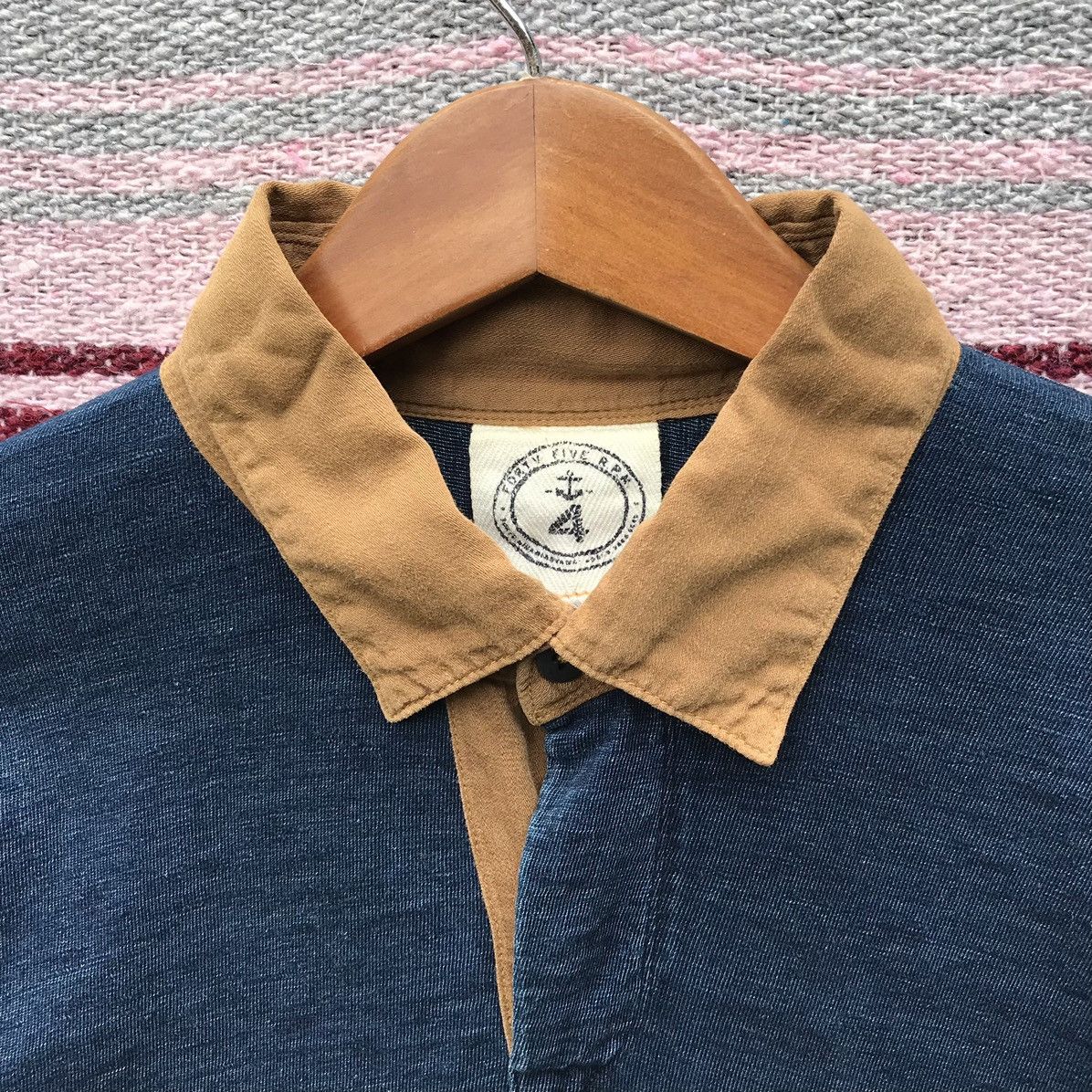 45rpm 45Rpm Marine 45 indigo blue Polo Tee Japanese Brand Size US S / EU 44-46 / 1 - 9 Thumbnail
