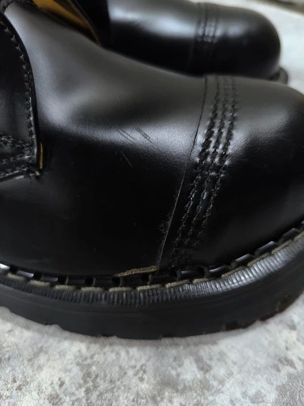 Leather Chunky Steel Cap Punk Leather Shoes Made in England 90s Size US 11 / EU 44 - 19 Thumbnail