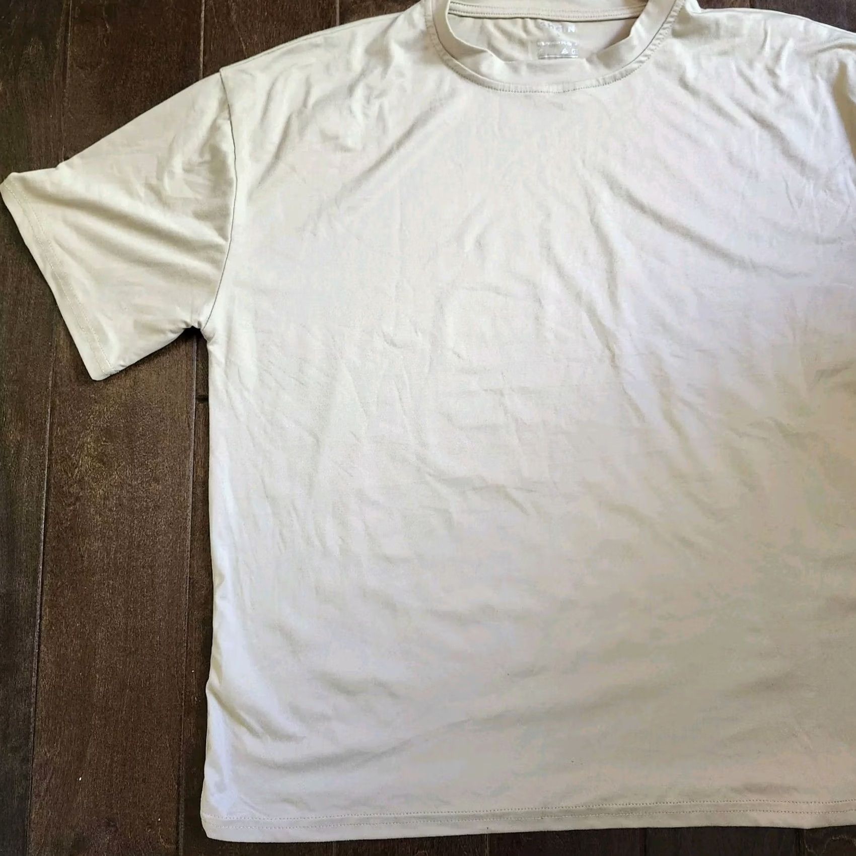 Shein Shein Men's Beige Short Sleeve Shirt - S, Regular Fit, Solid, Crew Neck, Button-Up, All Seasons, Casual, Travel, Men Size US S / EU 44-46 / 1 - 2 Thumbnail