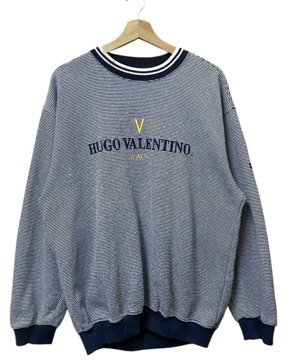 Valentino Vintage Hugo Valentino Stripes Sweatshirt Size US L / EU 52-54 / 3 - 1 Thumbnail
