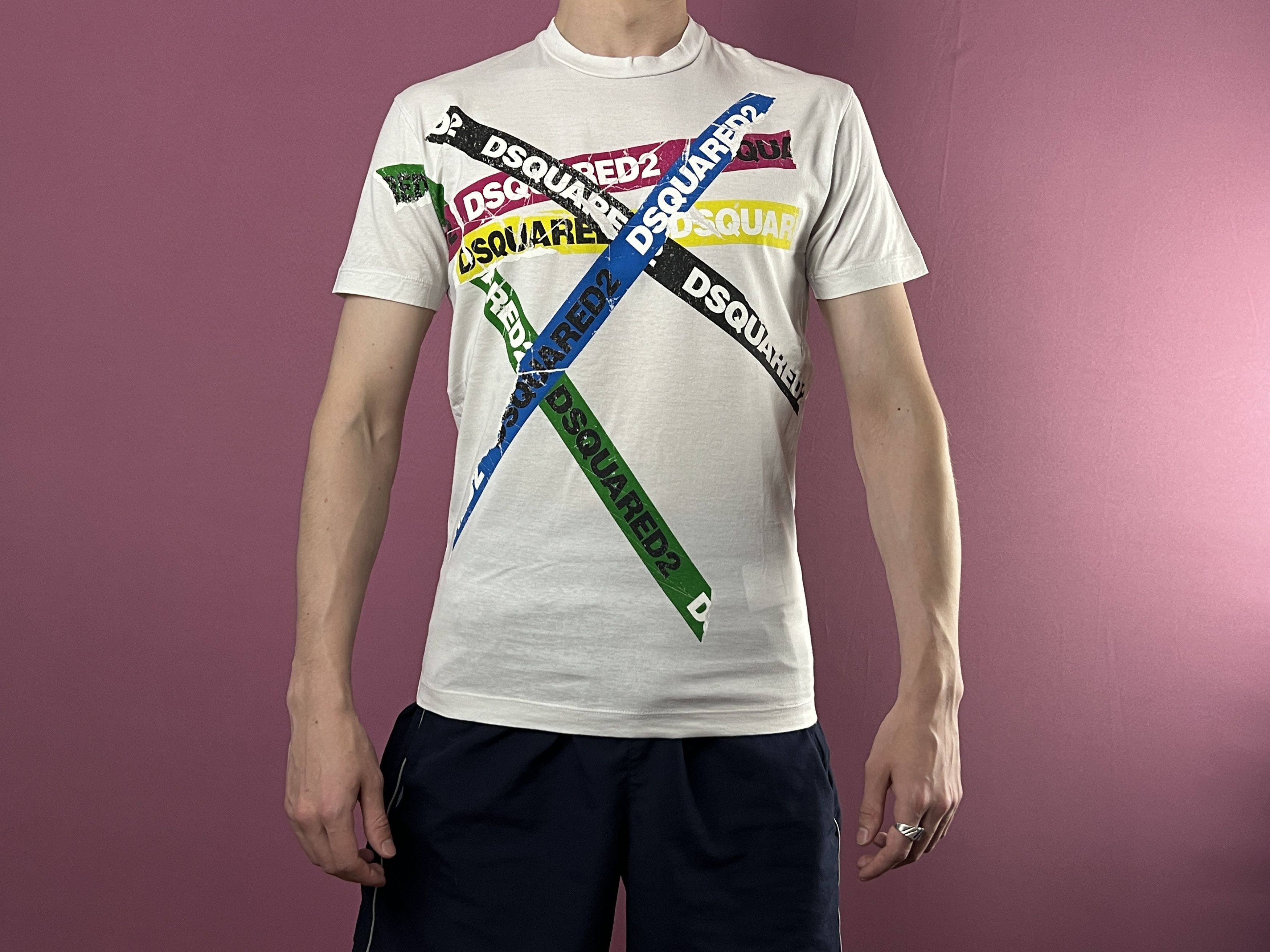 Dsquared2 Dsquared2 Vintage Men's Tape Logo T-Shirt - S Size US S / EU 44-46 / 1 - 4 Thumbnail