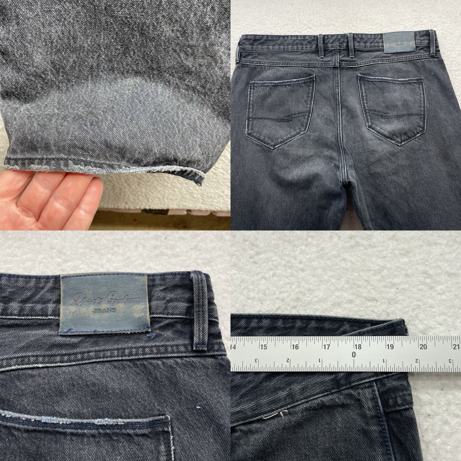 Robert Graham Robert Graham Jeans Mens 39x34 Dark Gray Straight Leg Designer Casual Jeans Size US 39 - 8 Thumbnail