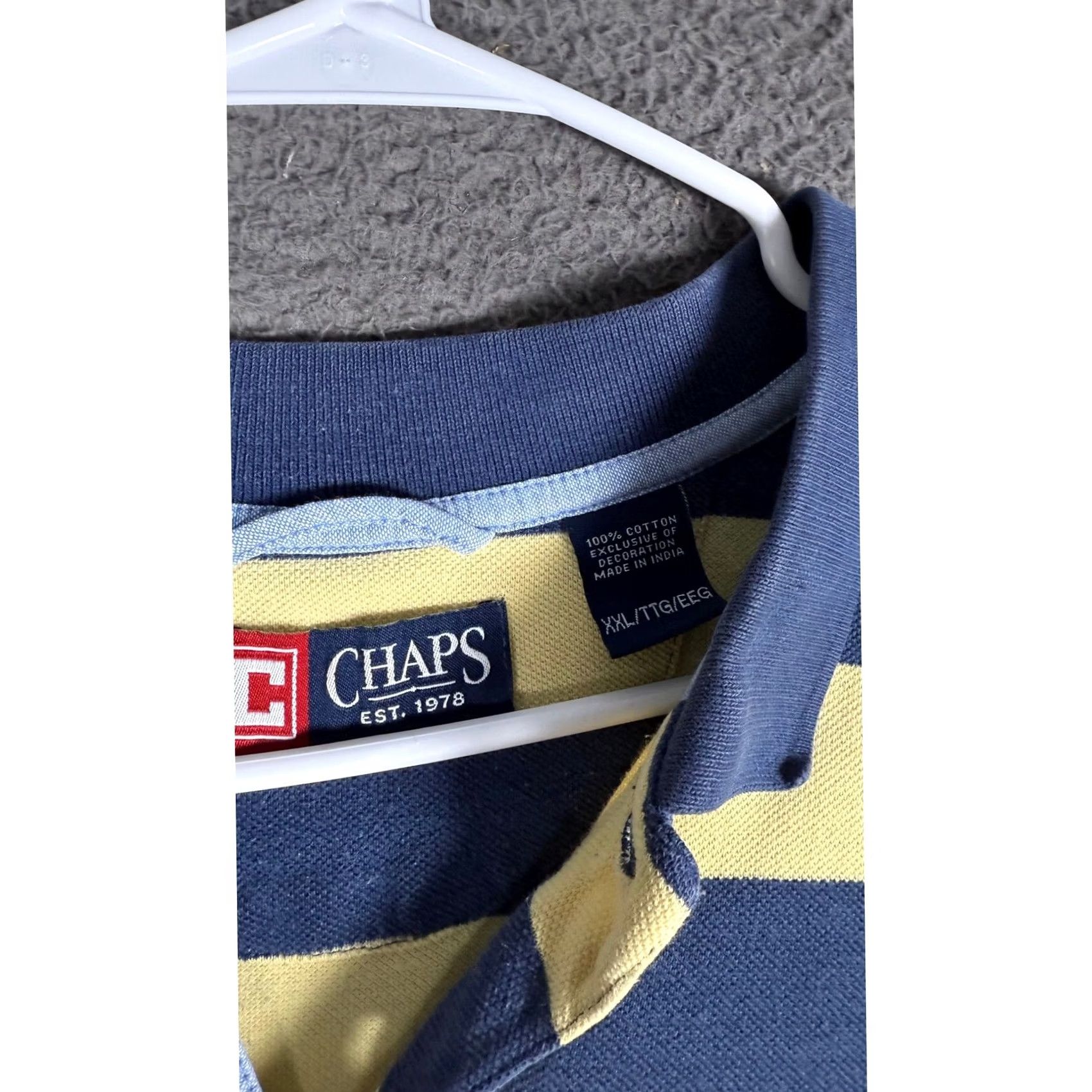 Chaps Chaps Polo Shirt Short Sleeve Classic Fit XXL Blue Striped Casual Golf Mens Size US XXL / EU 58 / 5 - 3 Thumbnail