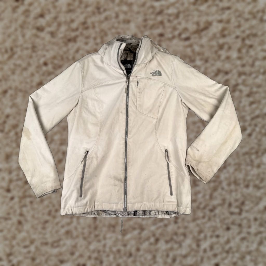 The North Face The North Face Jacket Women L Beige Windwall Full Zip Hood - Regular, Solid, Embroidered Logo, Polyester, Lightweight? Size L / US 10 / IT 46 - 1 Thumbnail
