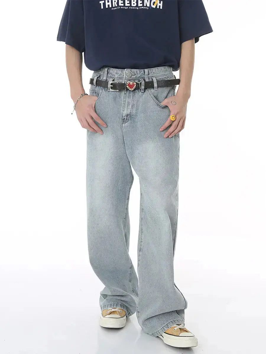 Japanese Brand Retro loose high street straight leg jeans Size US 32 / EU 48 - 1 Thumbnail
