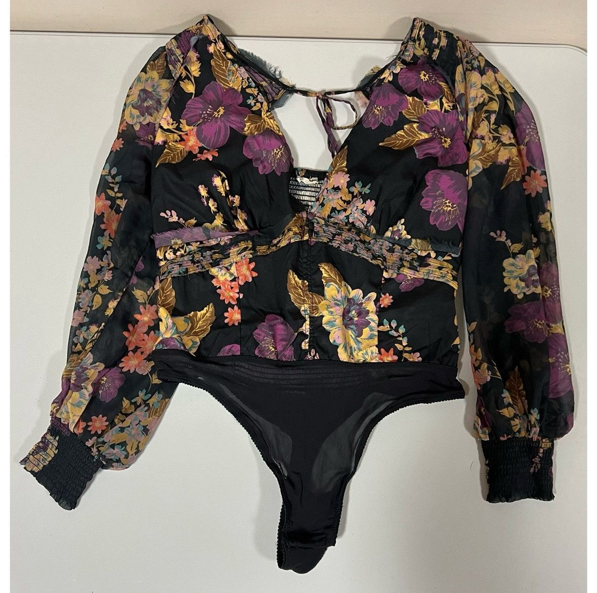 Free People Free People Floral Long Sleeve Shirt Blouse Bodysuit Size M✨ Size M / US 6-8 / IT 42-44 - 2 Thumbnail