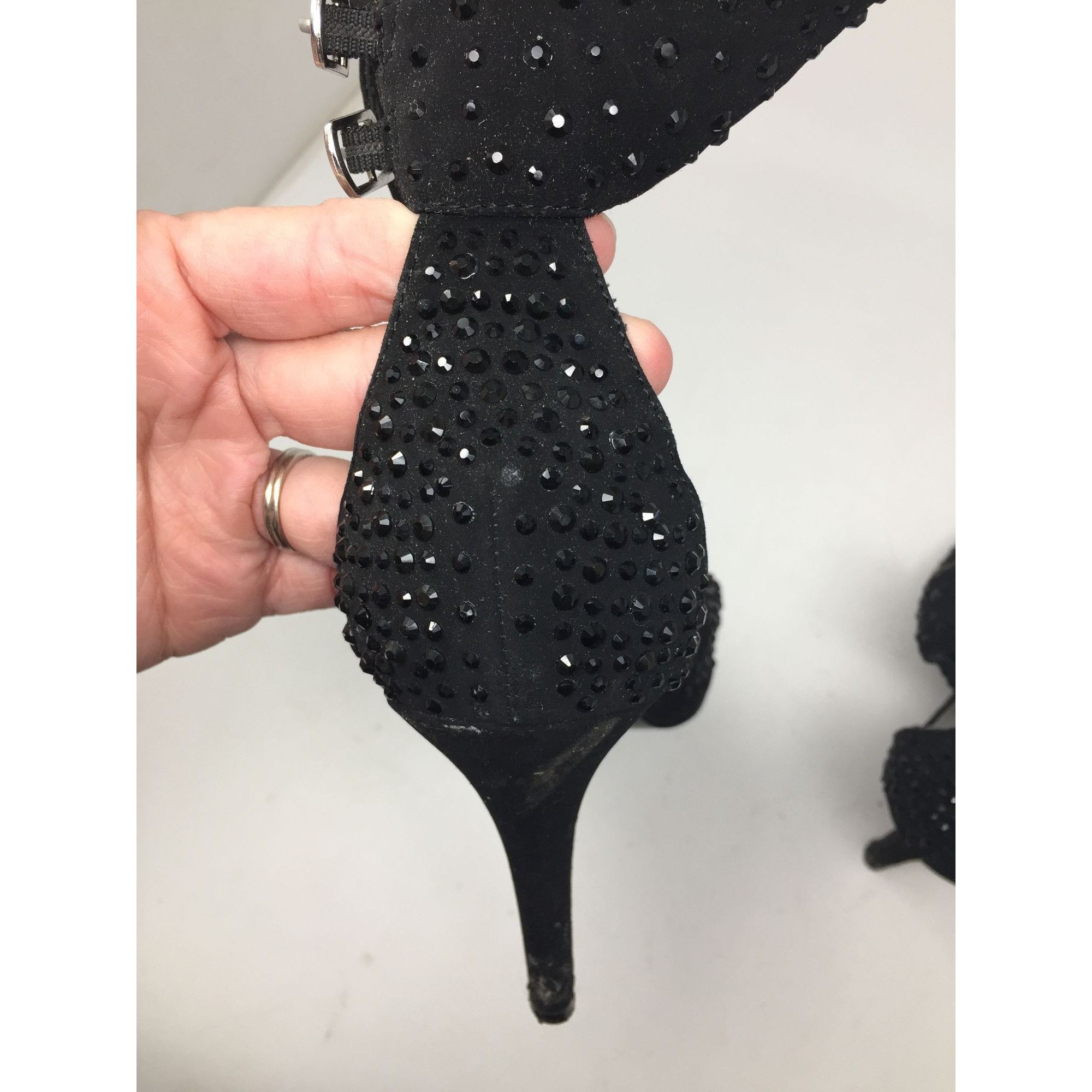 Other Womens Size 8.5 Touch Ups Black High Heels with Rhinestones Size US 8.5 / IT 38.5 - 6 Thumbnail