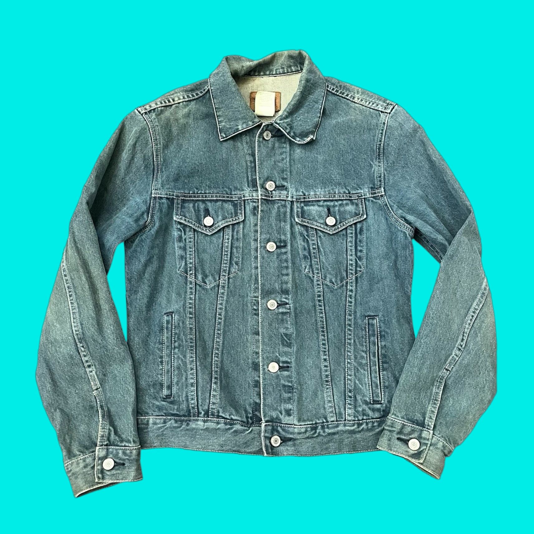Gap VINTAGE Gap 1969 Denim Jean Jacket Mens Medium Western Trucker Style Cotton M Blue Size US 31 - 1 Thumbnail