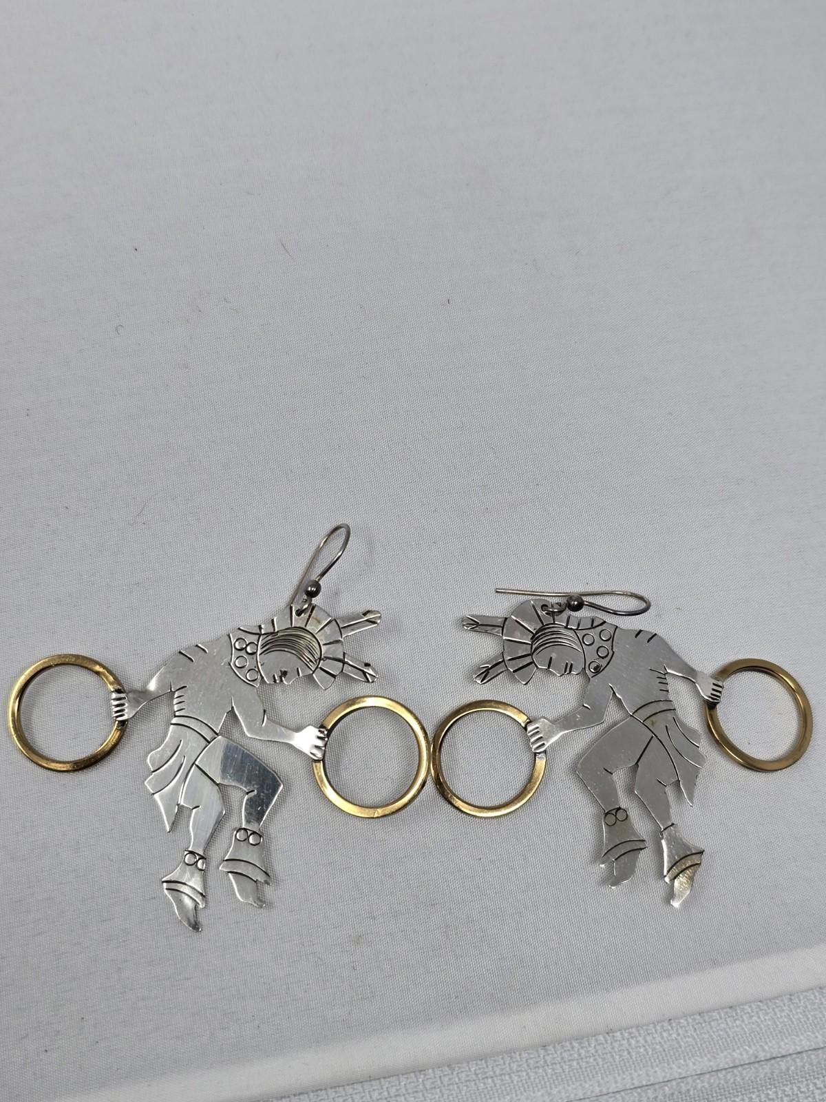 Other Vintage Silver Cloud Sterling Silver Navajo Dancer Earrings Size ONE SIZE - 1 Thumbnail