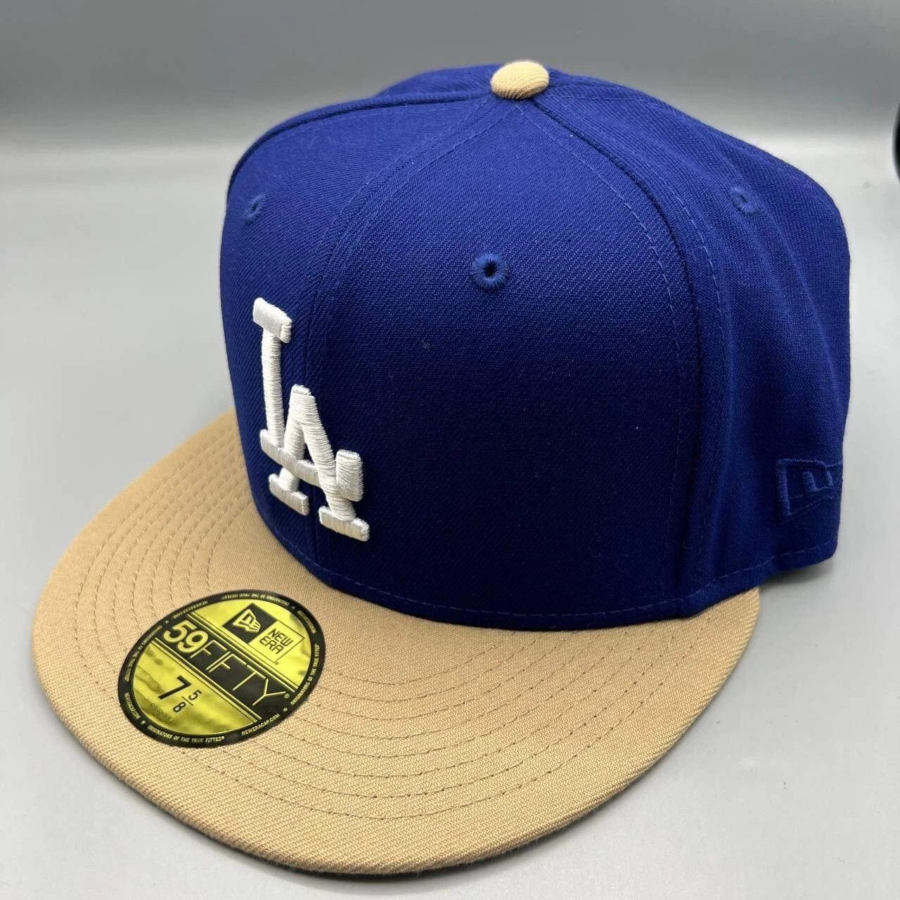 New Era Los Angeles LA Dodgers Hat Men 7 5/8 Blue MLB Fitted Cap Size ONE SIZE - 5 Thumbnail