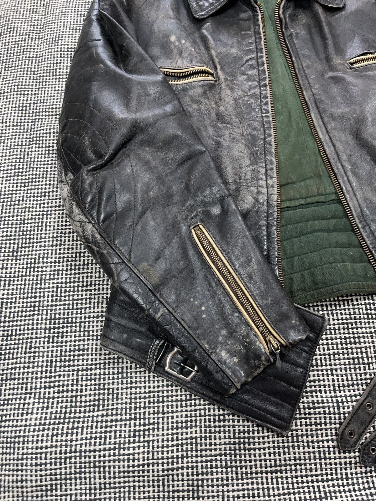 Genuine Leather 40s/50s Germany WW2 Luftwaffe motorcycle leather jacket Size US M / EU 48-50 / 2 - 8 Thumbnail