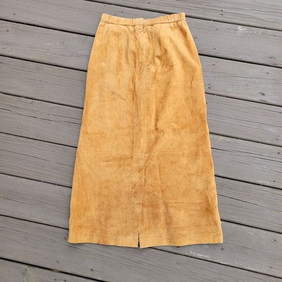 Vintage Vintage 90s y2k Camel Tan Honey Butterscotch Suede Leather B Size 28" / US 6 / IT 42 - 5 Thumbnail