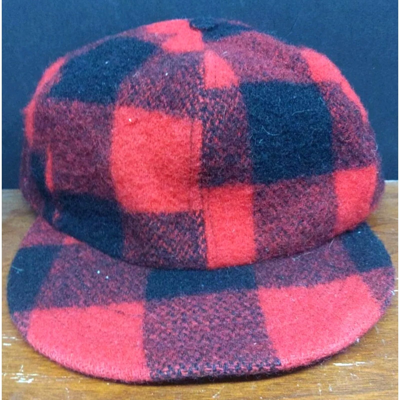 Haband VINTAGE Haband Buffalo Plaid Wool Insulated Cap Hunting Hat Trapper Hat USA Ear Flap Size M Mens Red Wool Cap "USA" Hunting Style: Trapper Hat Size ONE SIZE - 2 Thumbnail