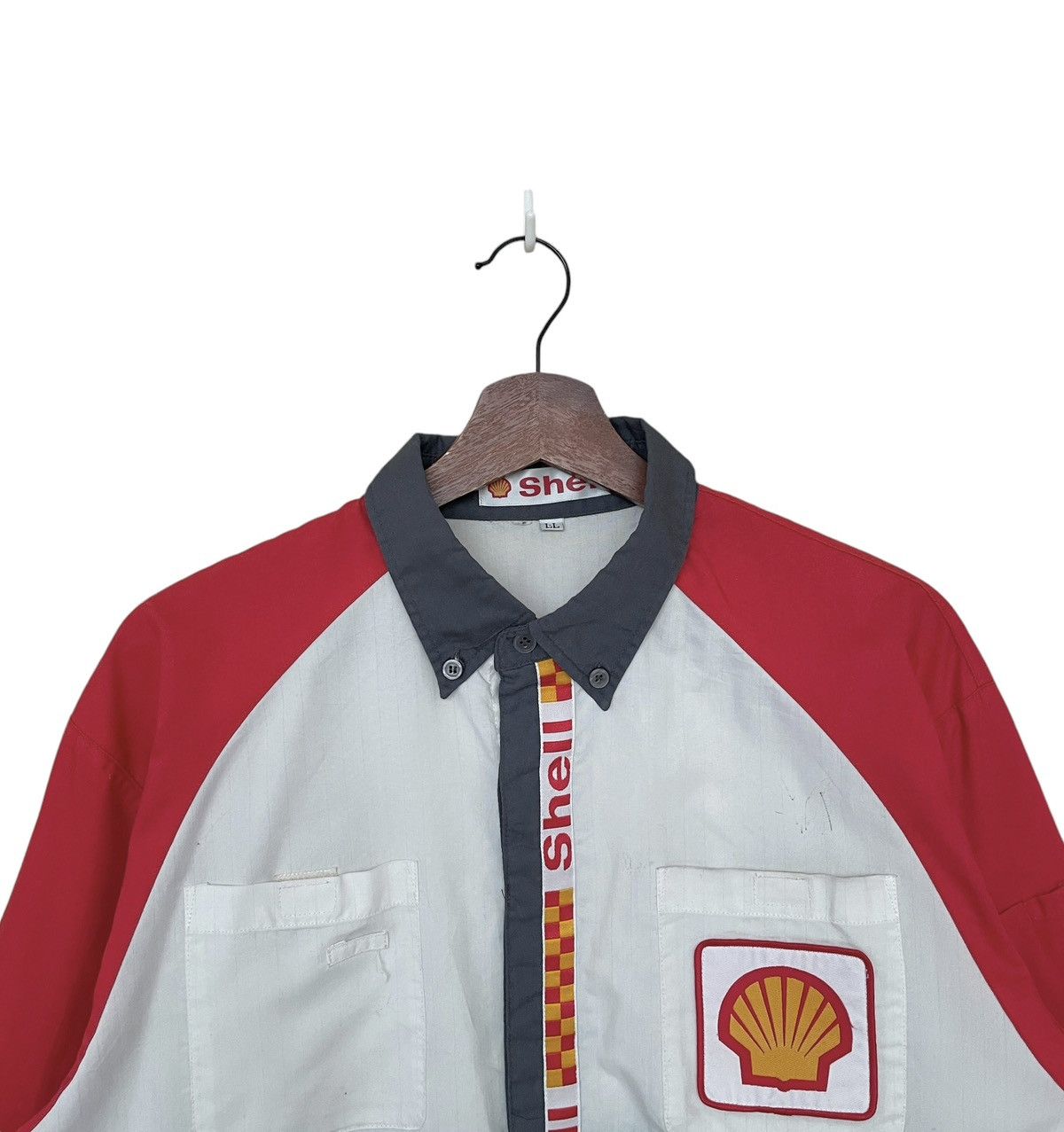 Vintage Vintage Brand Shell Shirt 1990s Size US XL / EU 56 / 4 - 3 Thumbnail