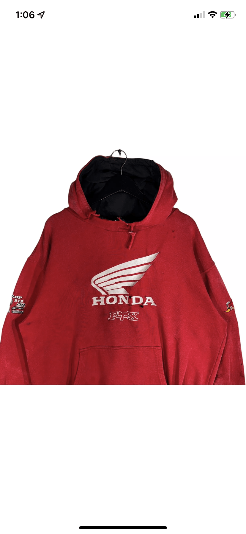 Fox Racing × Vintage Vintage Fox Racing Honda Moto Hoodie Size US L / EU 52-54 / 3 - 2 Thumbnail