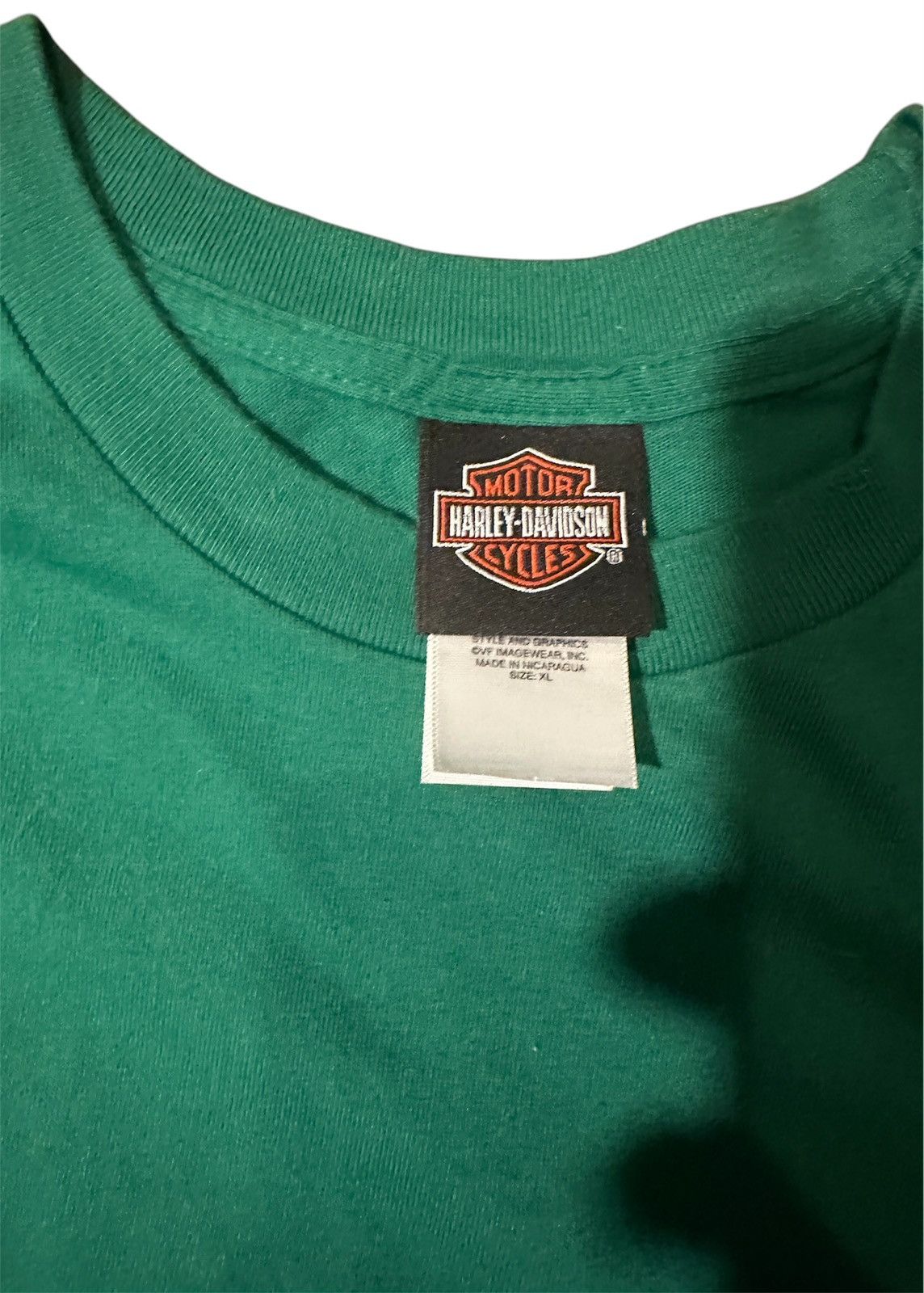 Harley Davidson × Vintage Vintage Harley Davidson Blank Green T-Shirt Size US XL / EU 56 / 4 - 3 Thumbnail