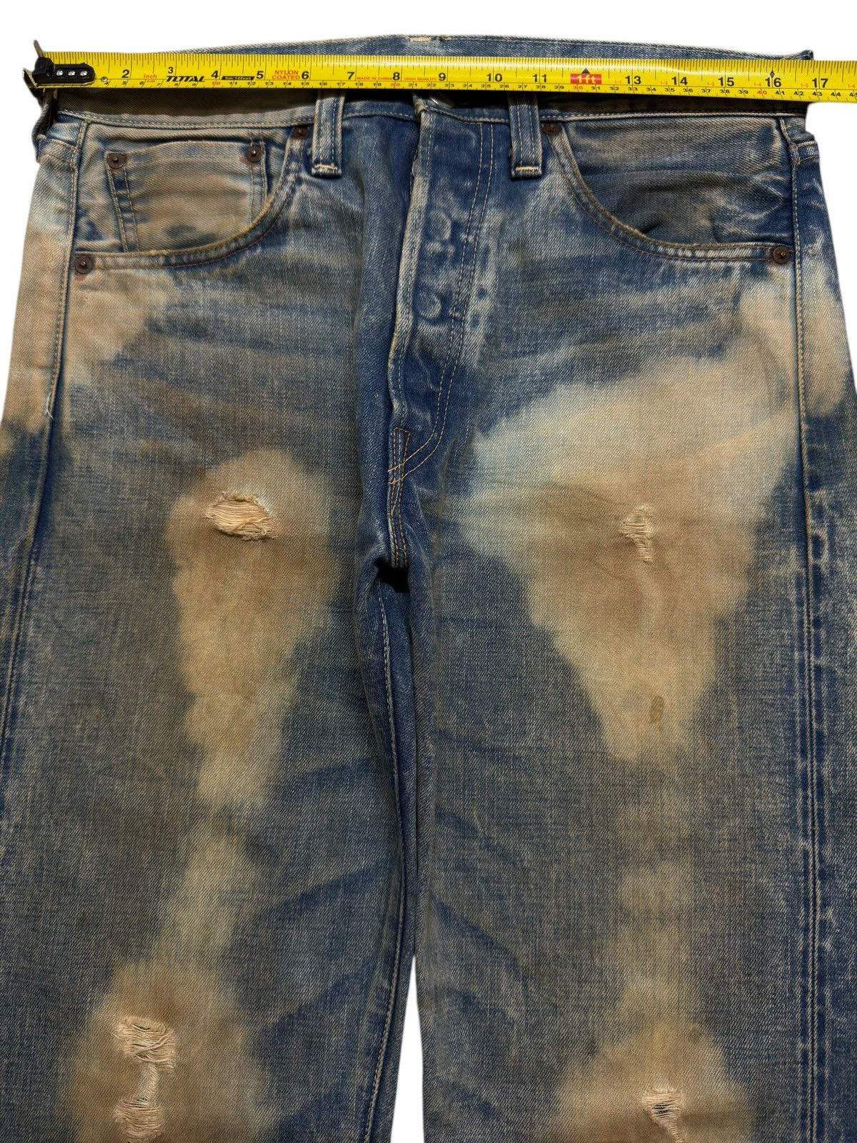 Levi's Vintage 90s Levis 501xx Selvedge Big E Acid Wash Straight Size US 33 - 12 Thumbnail