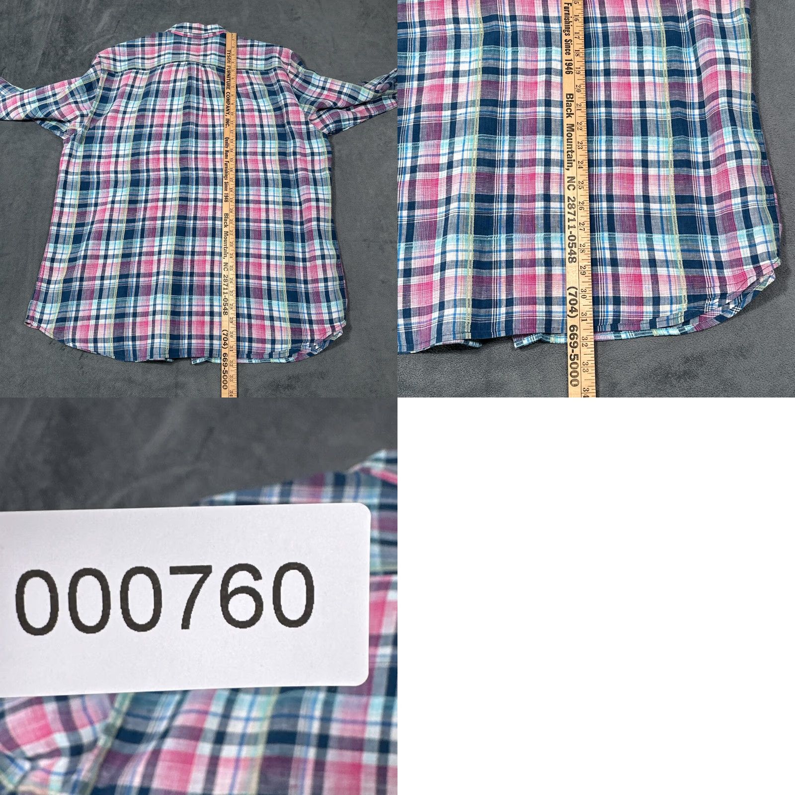 Tommy Bahama Tommy Bahama Linen Shirt Blue Pink Plaid Long Sleeve Adult XL Button-Up Mens Size US XL / EU 56 / 4 - 8 Thumbnail