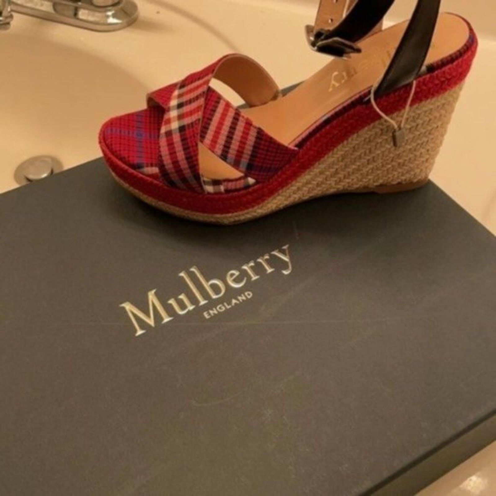Mulberry Mulberry tartan sandals Red size 7 Size US 7 / IT 37 - 8 Thumbnail