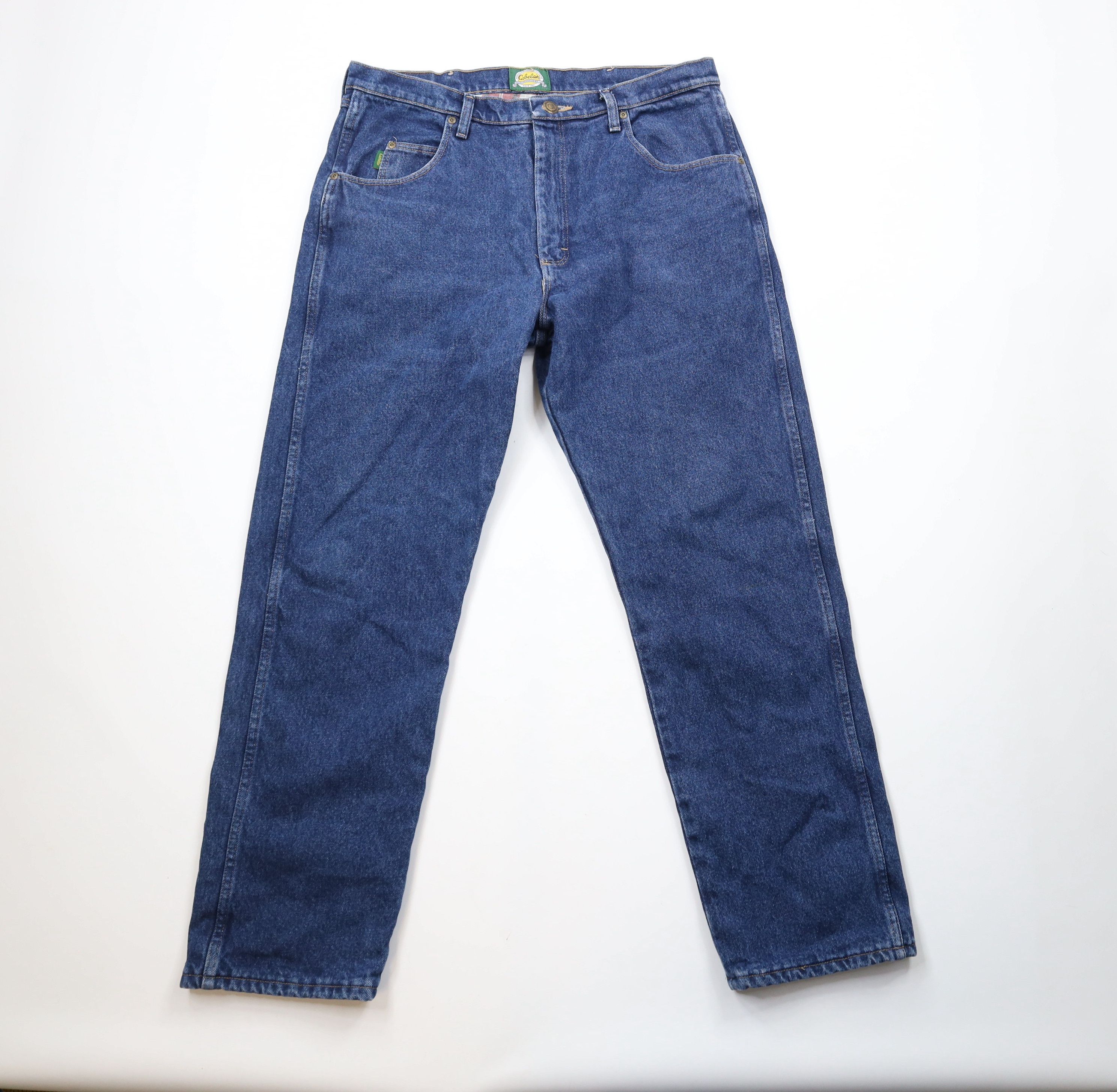 Cabelas × Vintage Vintage Cabelas Heavyweight Flannel Lined Denim Jeans Blue Size US 36 / EU 52 - 2 Thumbnail