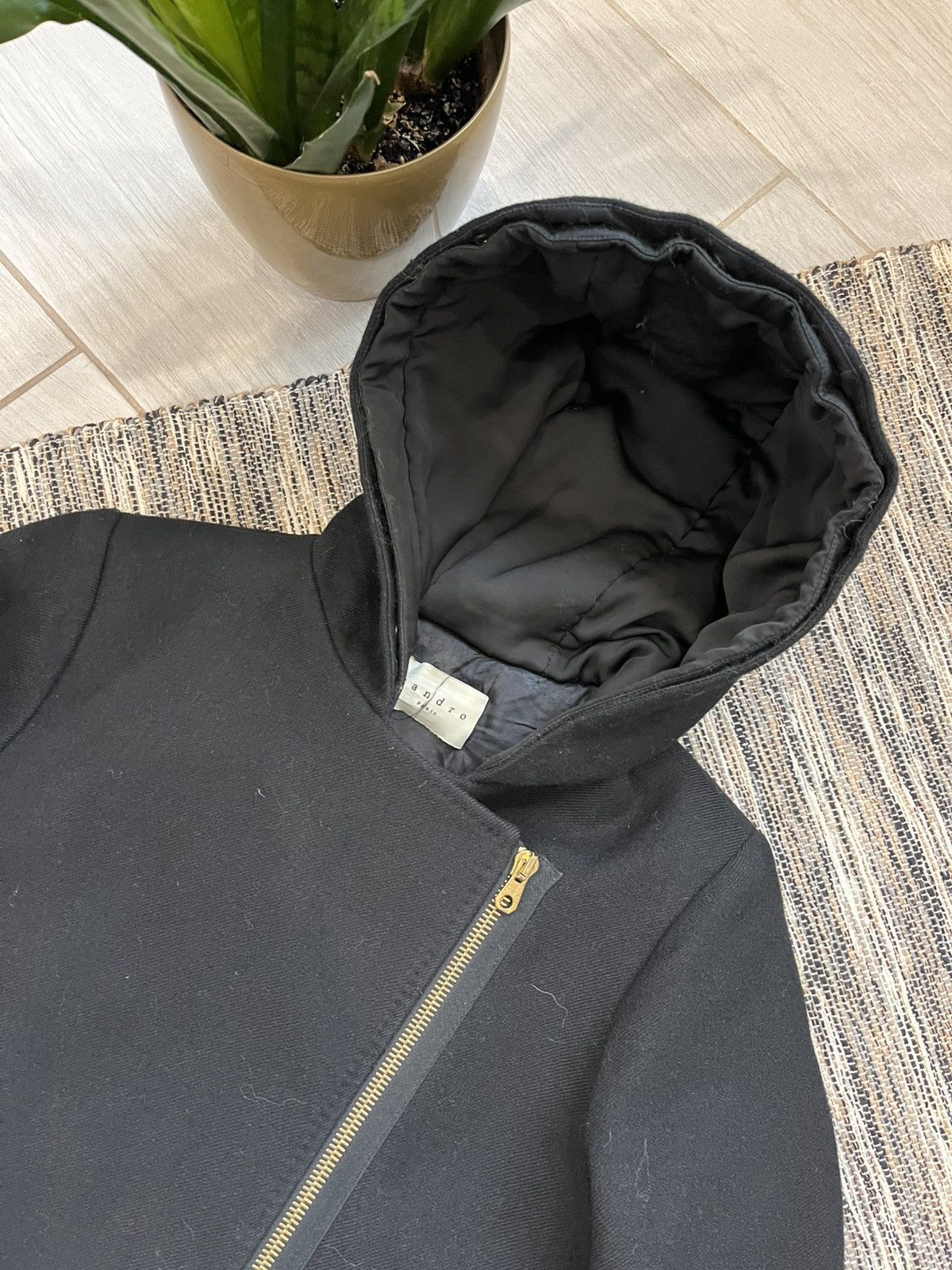 Sandro Sandro Wool Coat Black parka insulated luxury minimalistic Size XS / US 0-2 / IT 36-38 - 8 Thumbnail
