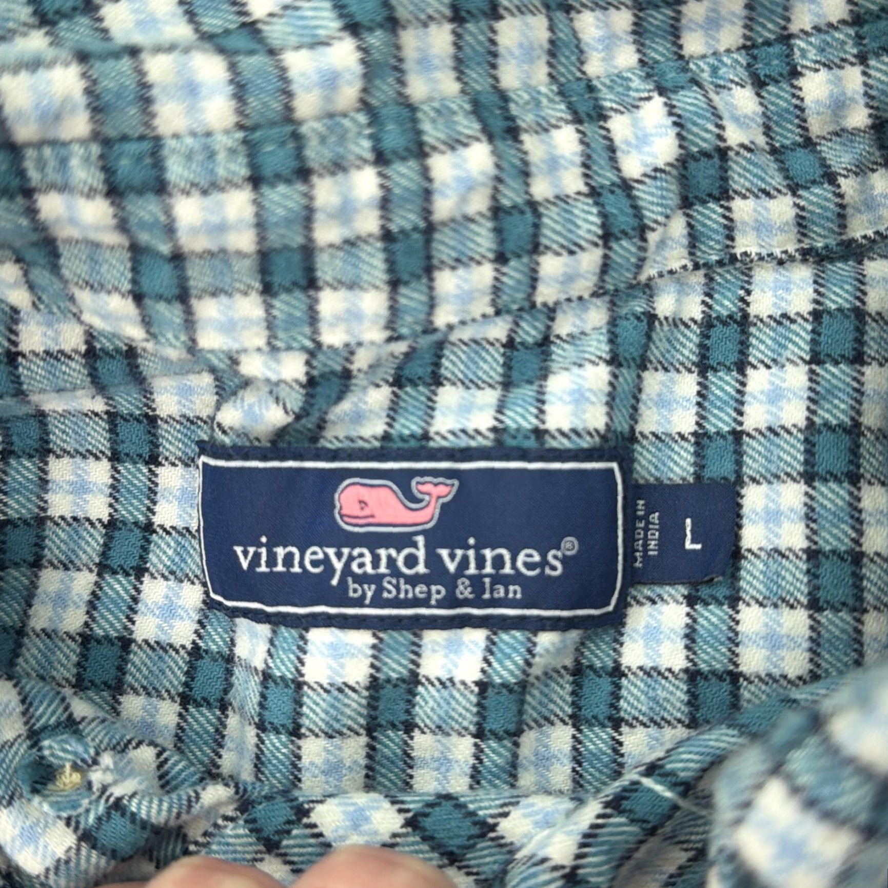 Vineyard Vines Vineyard Vines Shirt Mens Large Green Plaid Flannel Whale Logo Button Down Size US L / EU 52-54 / 3 - 4 Thumbnail