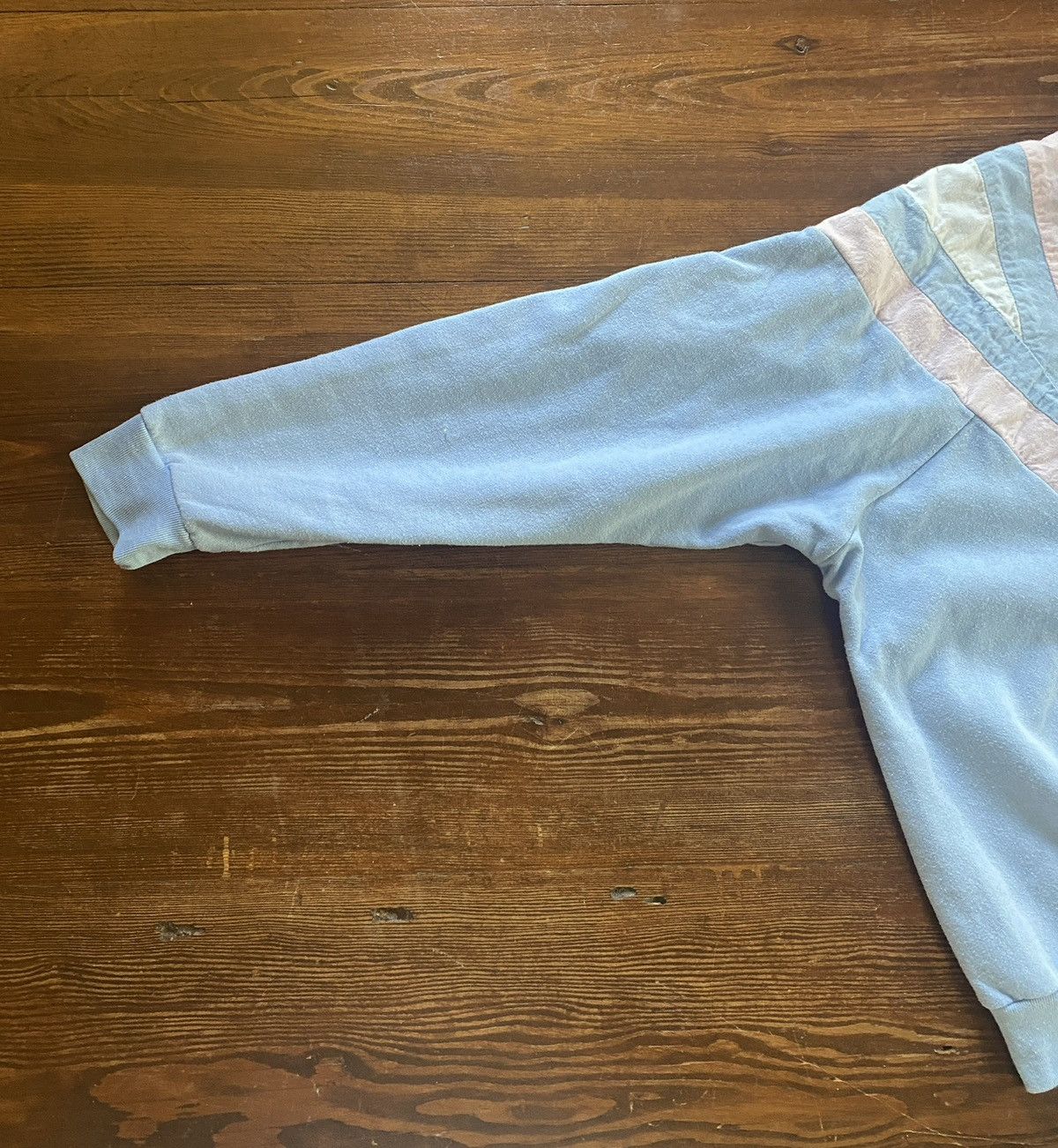 Vintage Vintage 80’s Mock Neck Baby Blue Pink Ski Sweatshirt Size US XS / EU 42 / 0 - 8 Thumbnail