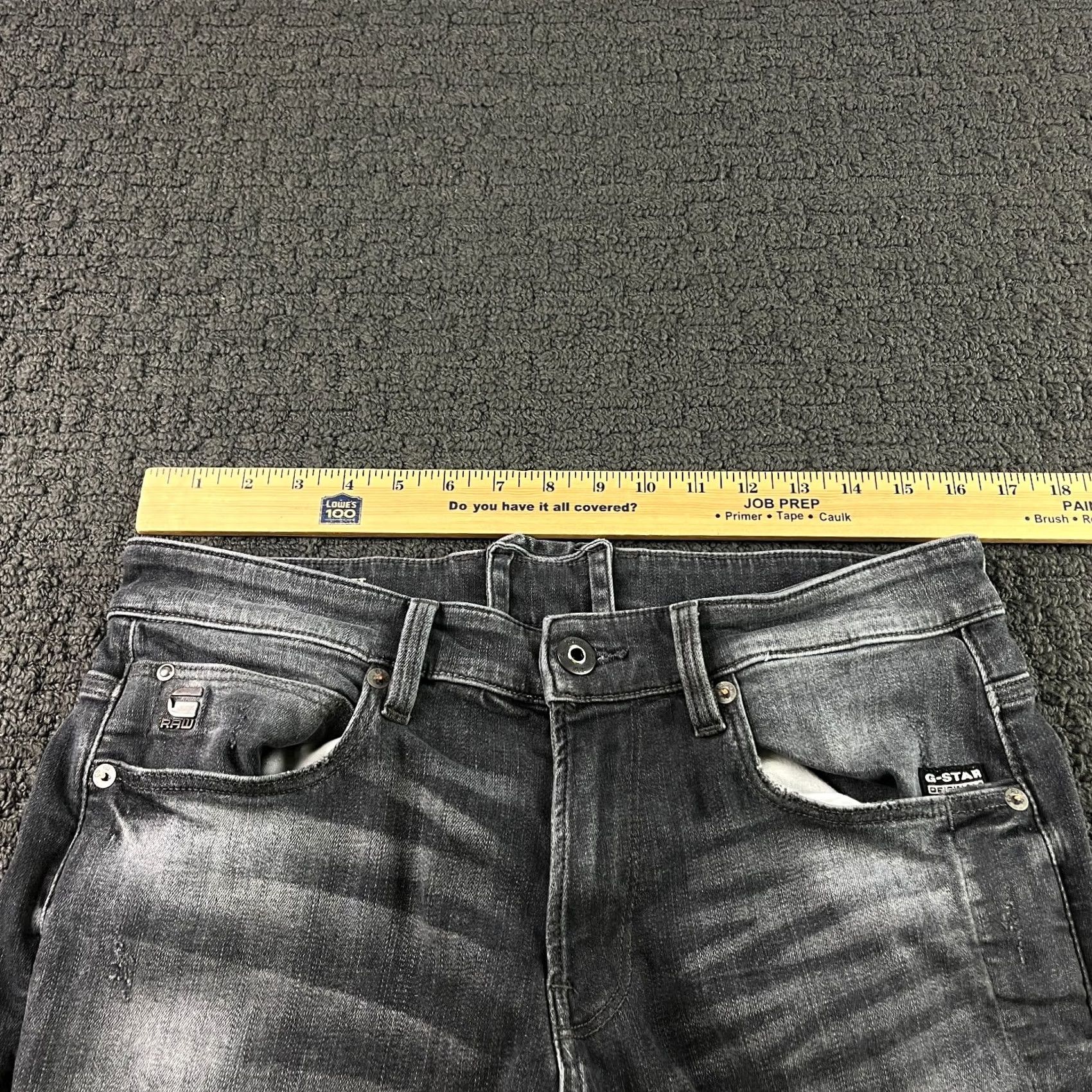 G-Star G-Star Raw Jeans Slim 33x34 Mens Black Denim Stretch Skinny 4101 Lancet Hip Hop Jeans Size US 33 - 6 Thumbnail