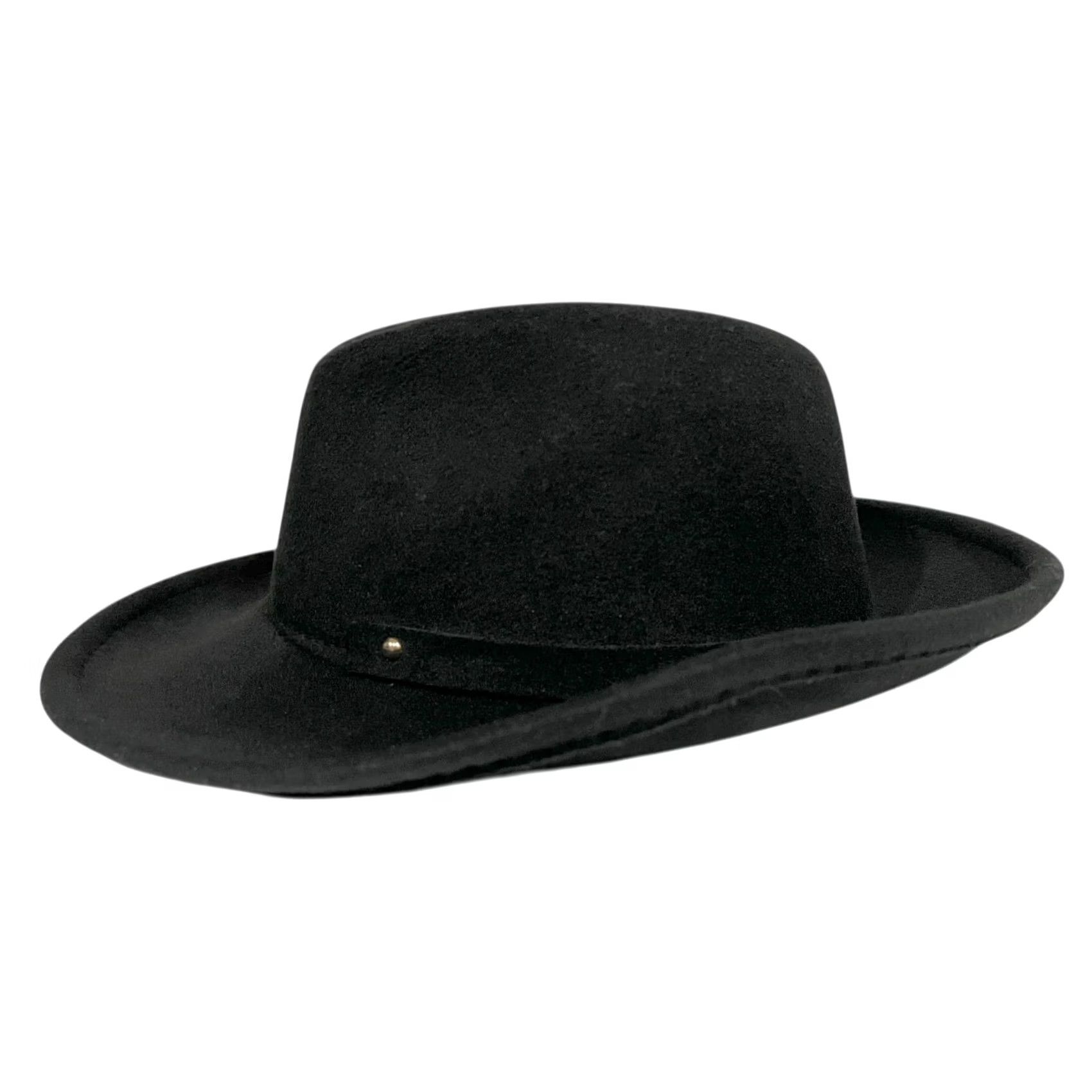 FELT VINTAGE Peter Grimm Fedora Hat Women’s One Size Black Wool Felt Fedora Women 100% Wool Solid Pattern China Size ONE SIZE - 2 Thumbnail