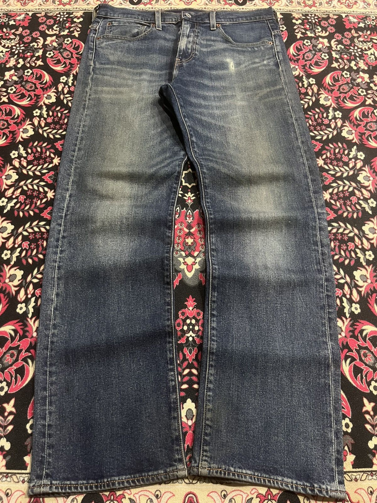 Levi's Vintage Levi’s 569 Big E Non Selvedge Blue Washed Jeans Size US 31 - 1 Thumbnail