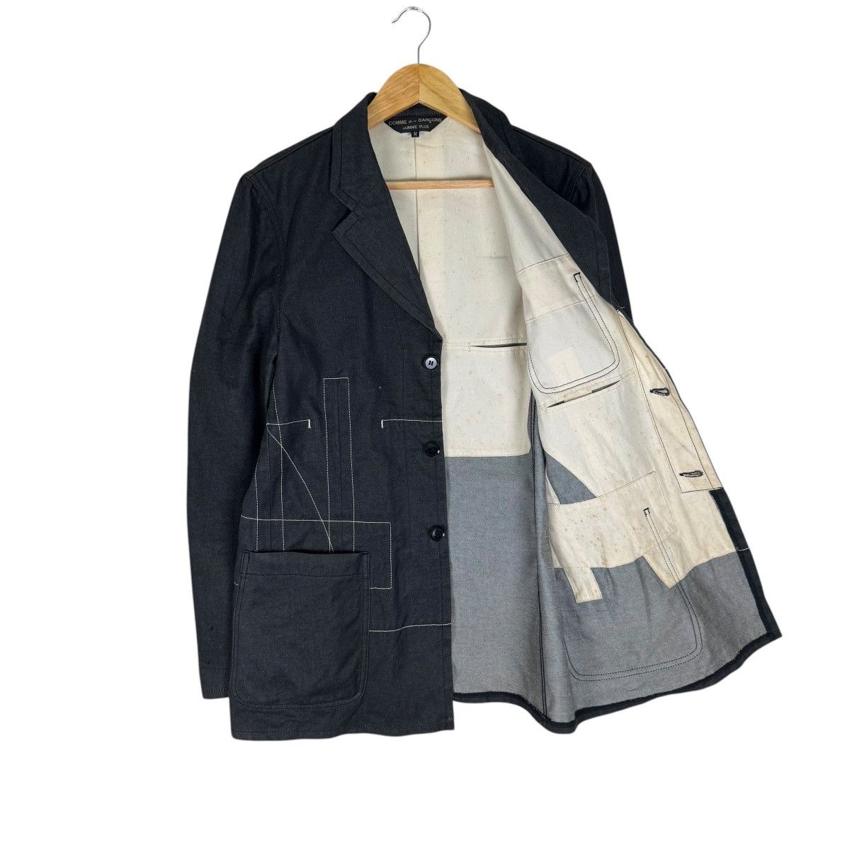 Comme des Garcons Homme Plus 🔥CDG HOMME PLUS SS2003 DENIM PATCHWORK JACKET Size US S / EU 44-46 / 1 - 10 Thumbnail