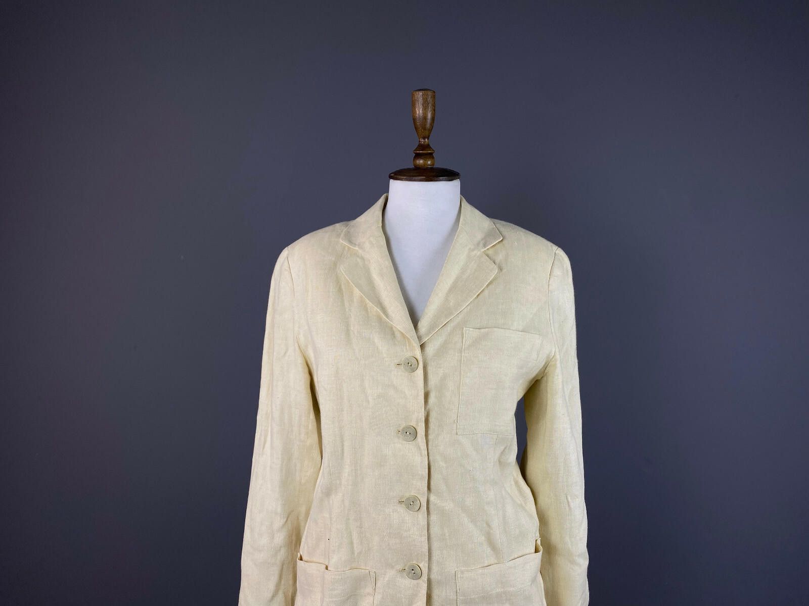 Kenzo Ladies Kenzo Jungle Beige Button Down Blazer Jacket Size 38 Size M / US 6-8 / IT 42-44 - 2 Thumbnail