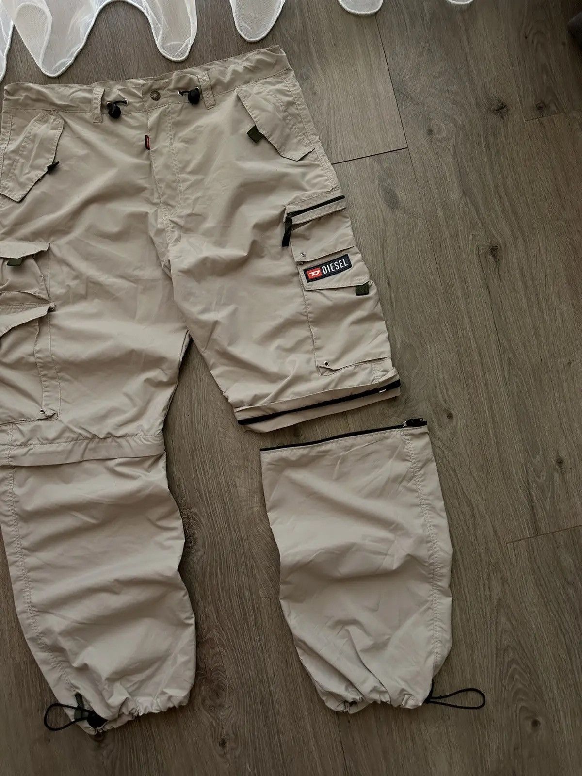 Diesel × Vintage Vintage Diesel Beige Cargo Transformers Pants Size US 32 / EU 48 - 8 Thumbnail