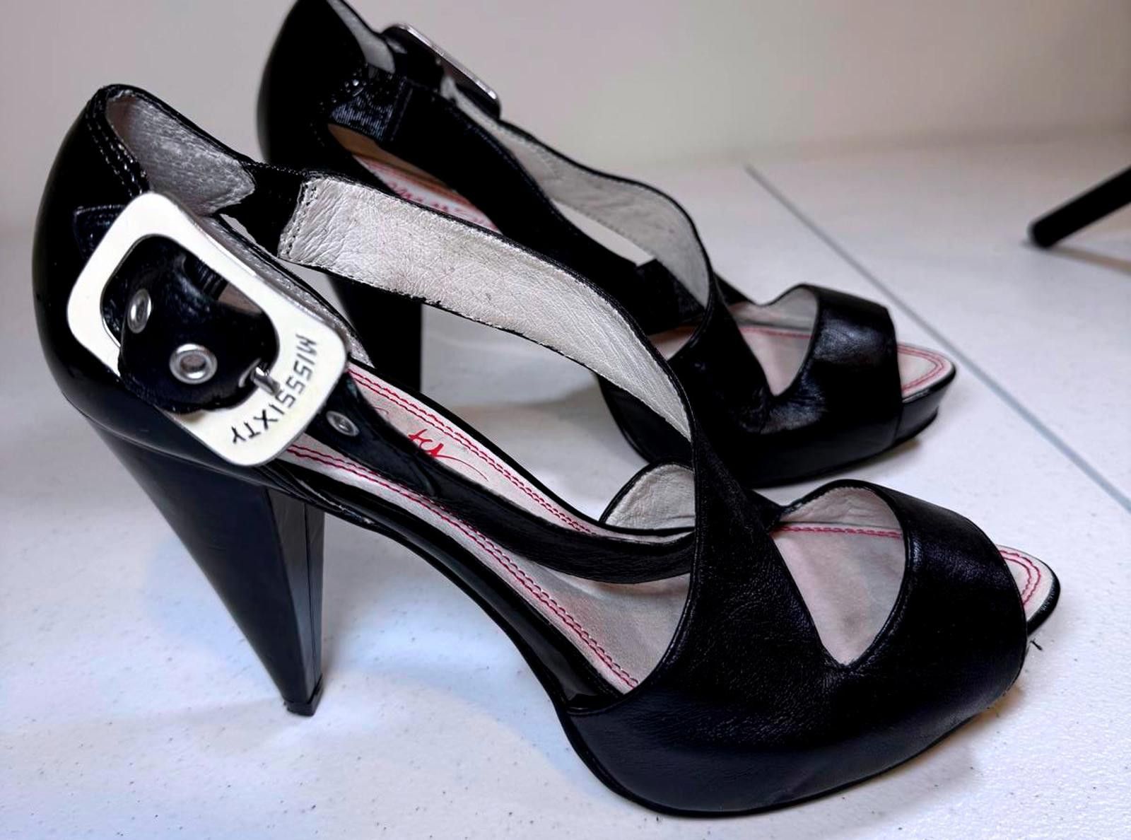 Designer Stylish Black High Heels by Miz Sassy – Size 40 Size US 10 / IT 40 - 2 Thumbnail