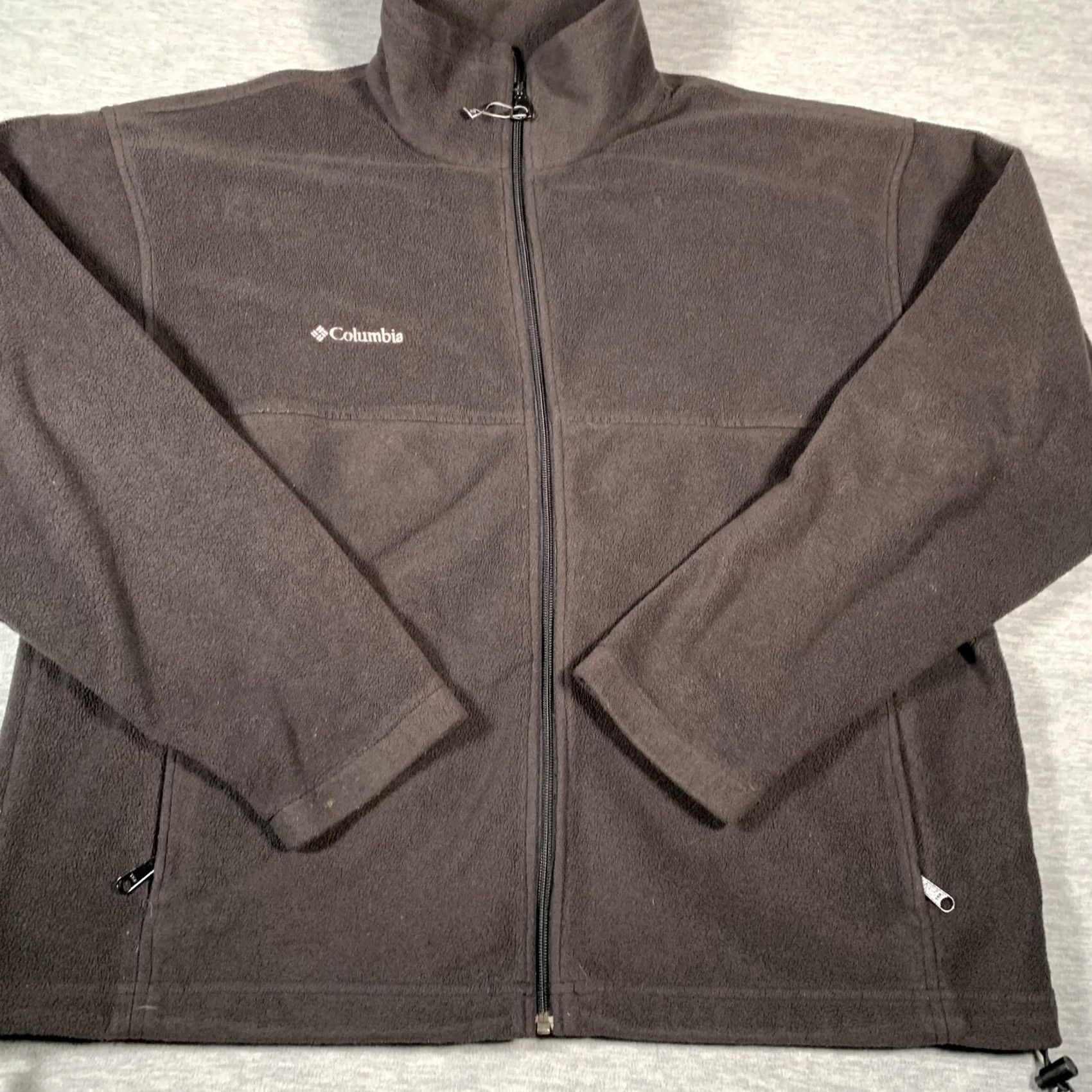 Logo 7 Columbia Fleece Jacket Mens XL Gray Full Zip Stand Collar Pockets Outdoor Logo Size US XL / EU 56 / 4 - 3 Thumbnail