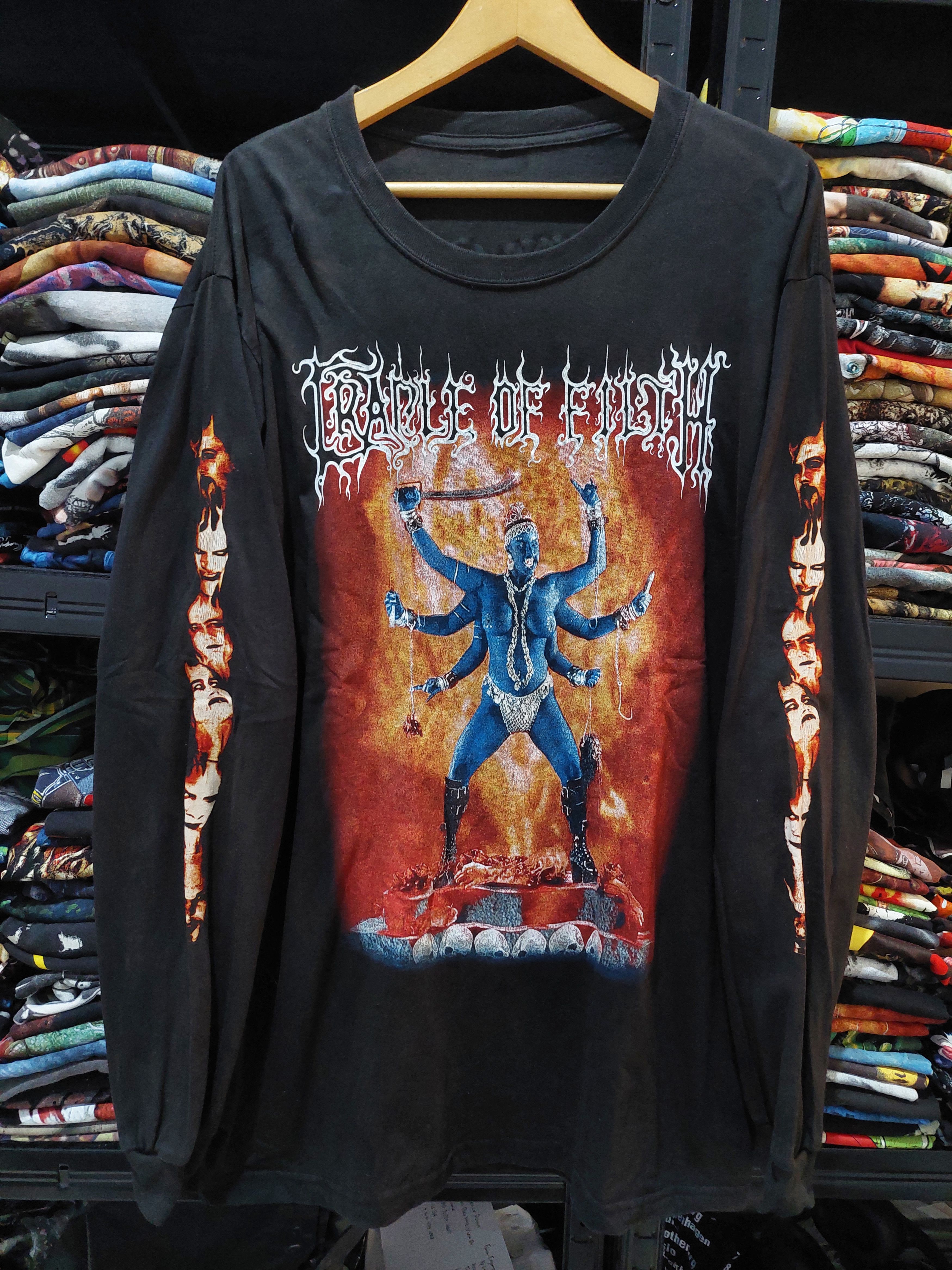 image of Archival Clothing x Band Tees Cradle Of Filth Longsleeve Black Metal Band Tee, Men's (Size XL)