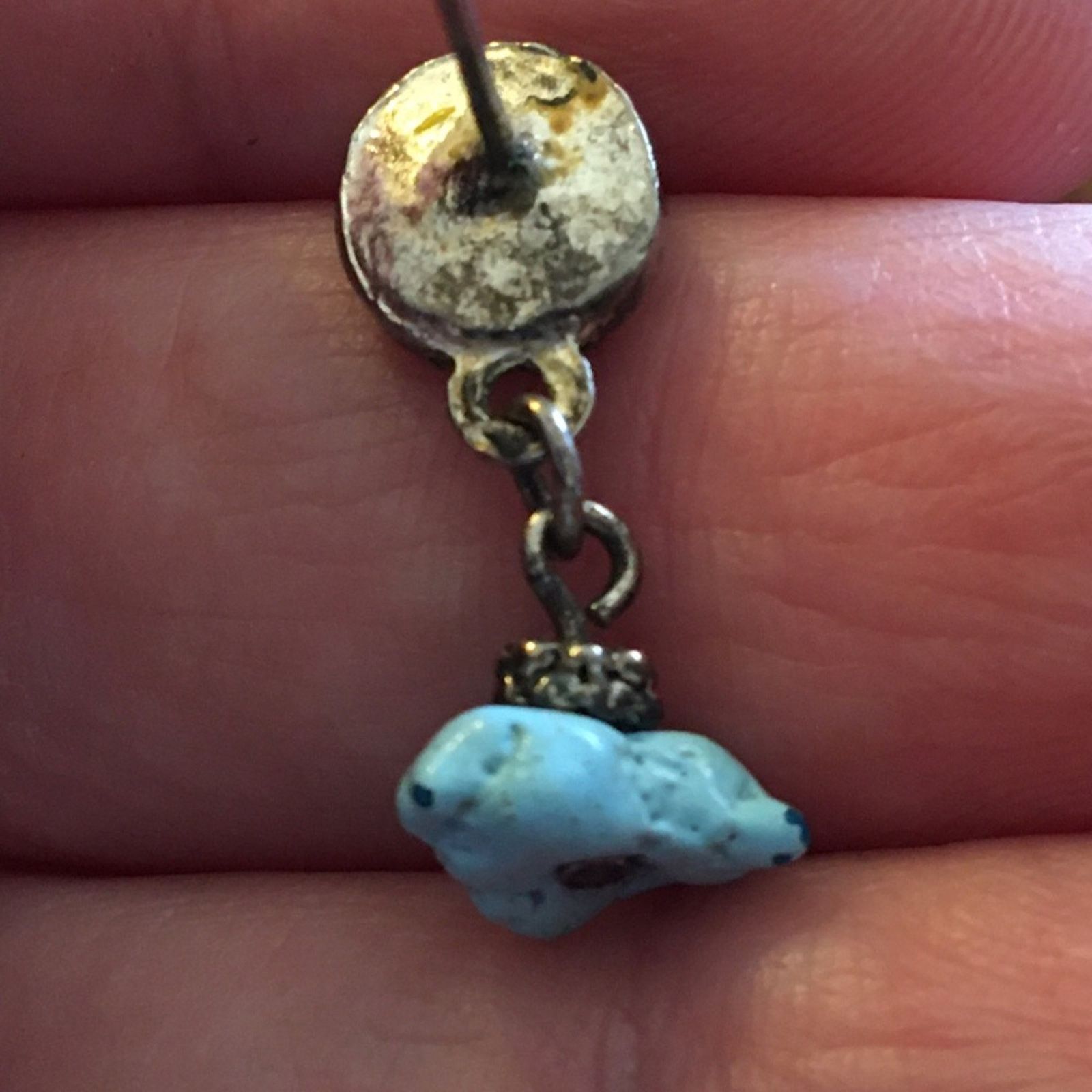 Vintage Vintage faux turquoise dangle pierced earrings Size ONE SIZE - 3 Thumbnail