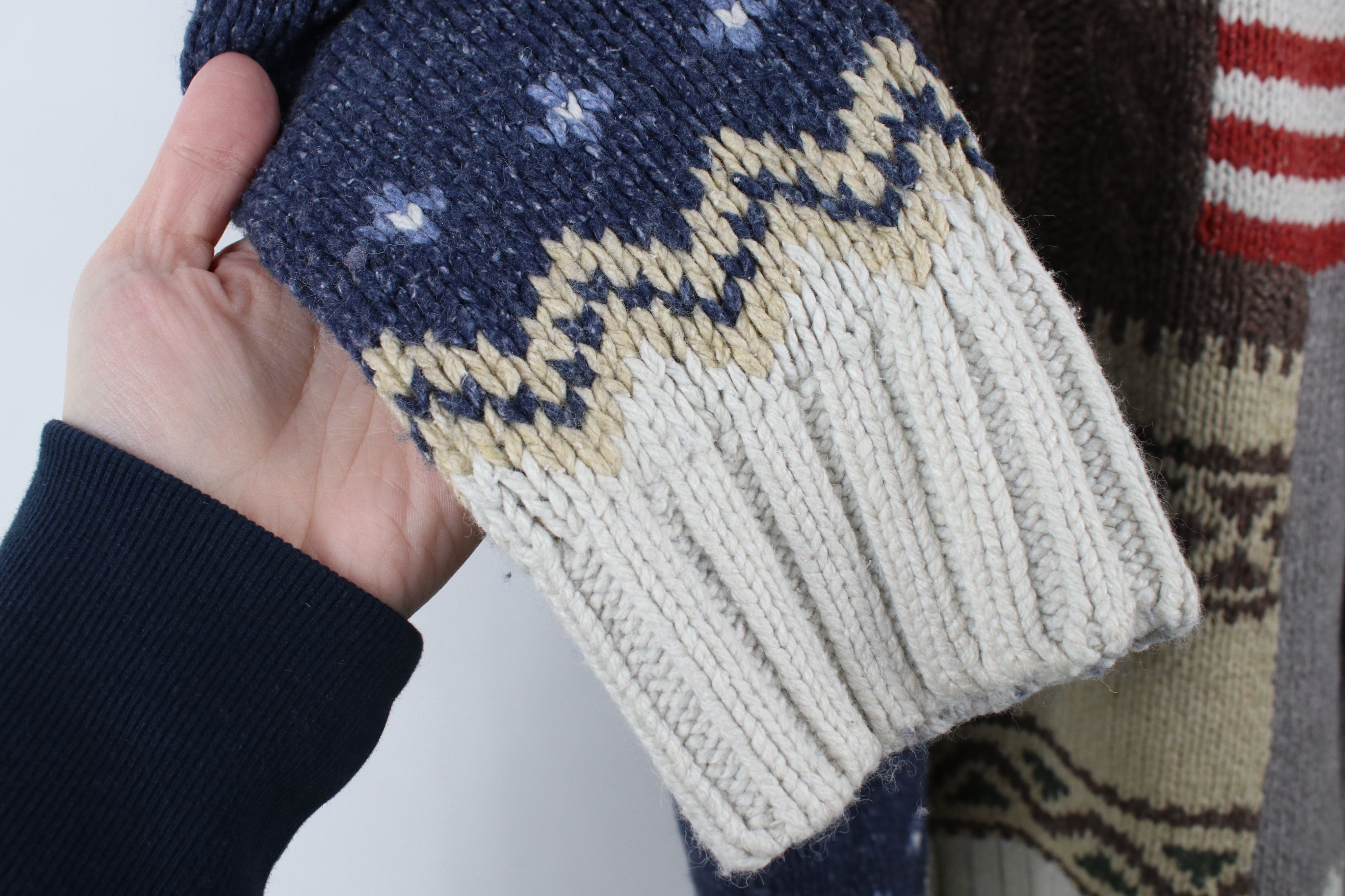 Vintage Vintage 90s Streetwear Patchwork Fair Isle Flag Knit Sweater Size US XXL / EU 58 / 5 - 6 Thumbnail
