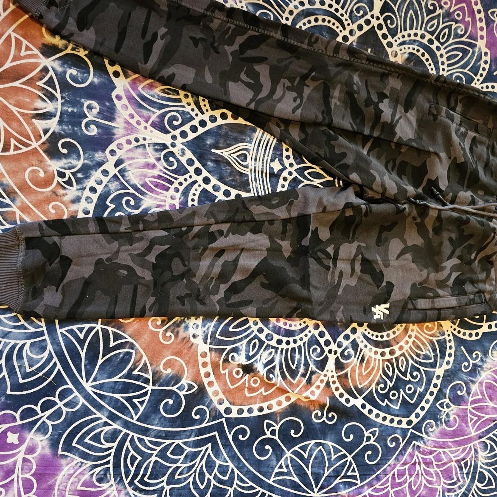 YoungLA YoungLA Men's Black and Grey Camo Joggers Size US 34 / EU 50 - 3 Thumbnail