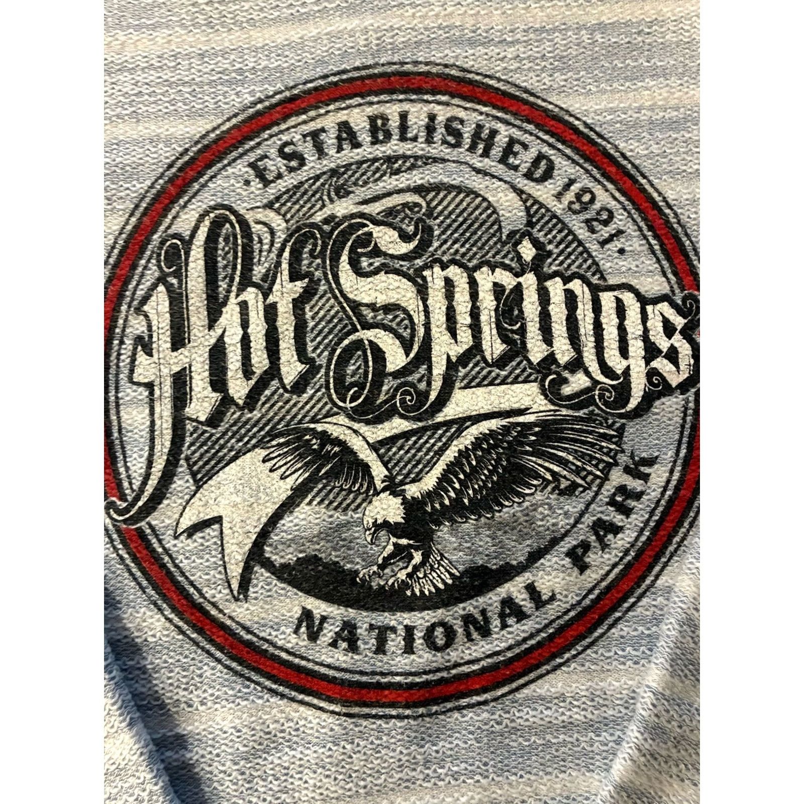 Vintage hot springs national park light gray textured hoodie mens M Medium Sweatshirt Pullover Gray Size US M / EU 48-50 / 2 - 3 Thumbnail