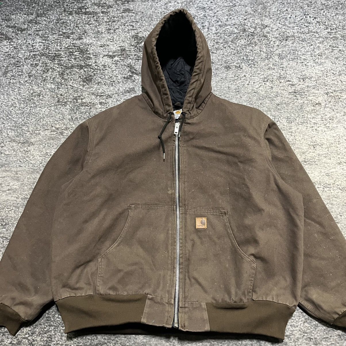 Carhartt VINTAGE CARHARTT BROWN CANVAS WORKWEAR HOODED JACKET SZ XXL Size US XXL / EU 58 / 5 - 3 Thumbnail