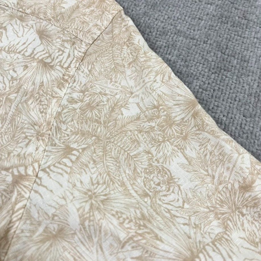 Vintage Jules Shirt Mens Large Brown Floral Button-Down Linen Blend Beach Top Size US L / EU 52-54 / 3 - 7 Thumbnail