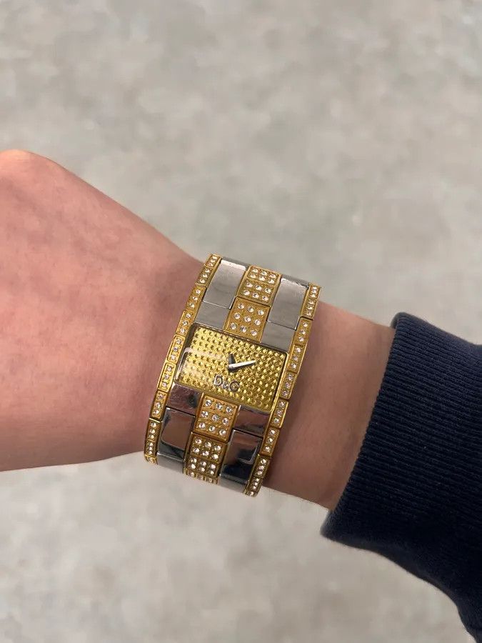 Dolce & Gabbana 2000s Dolce & Gabbana Metal Golden & Silver Old School Watch Size ONE SIZE - 3 Thumbnail