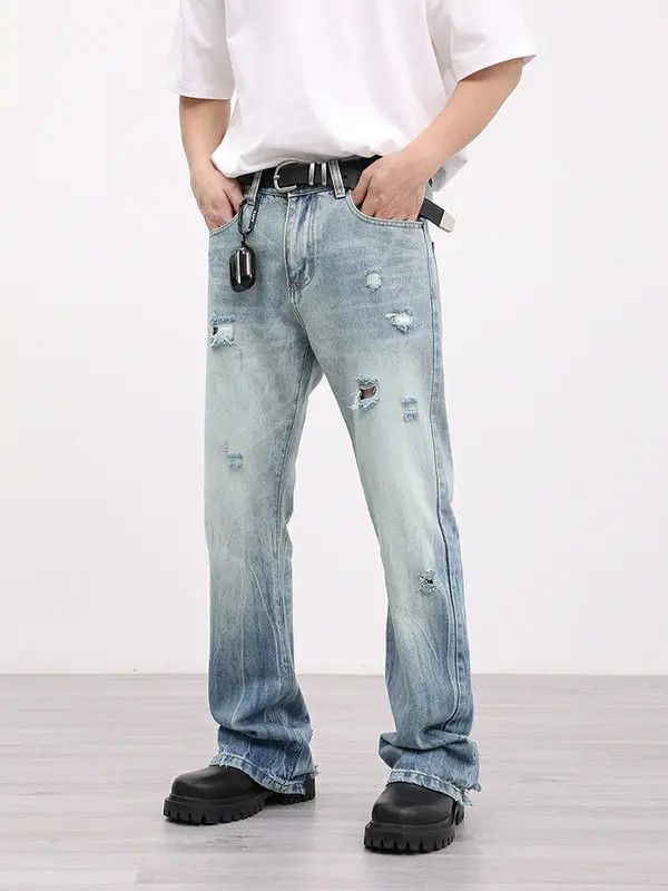 VIBE flare damaged distressed jeans Size US 34 / EU 50 - 4 Thumbnail