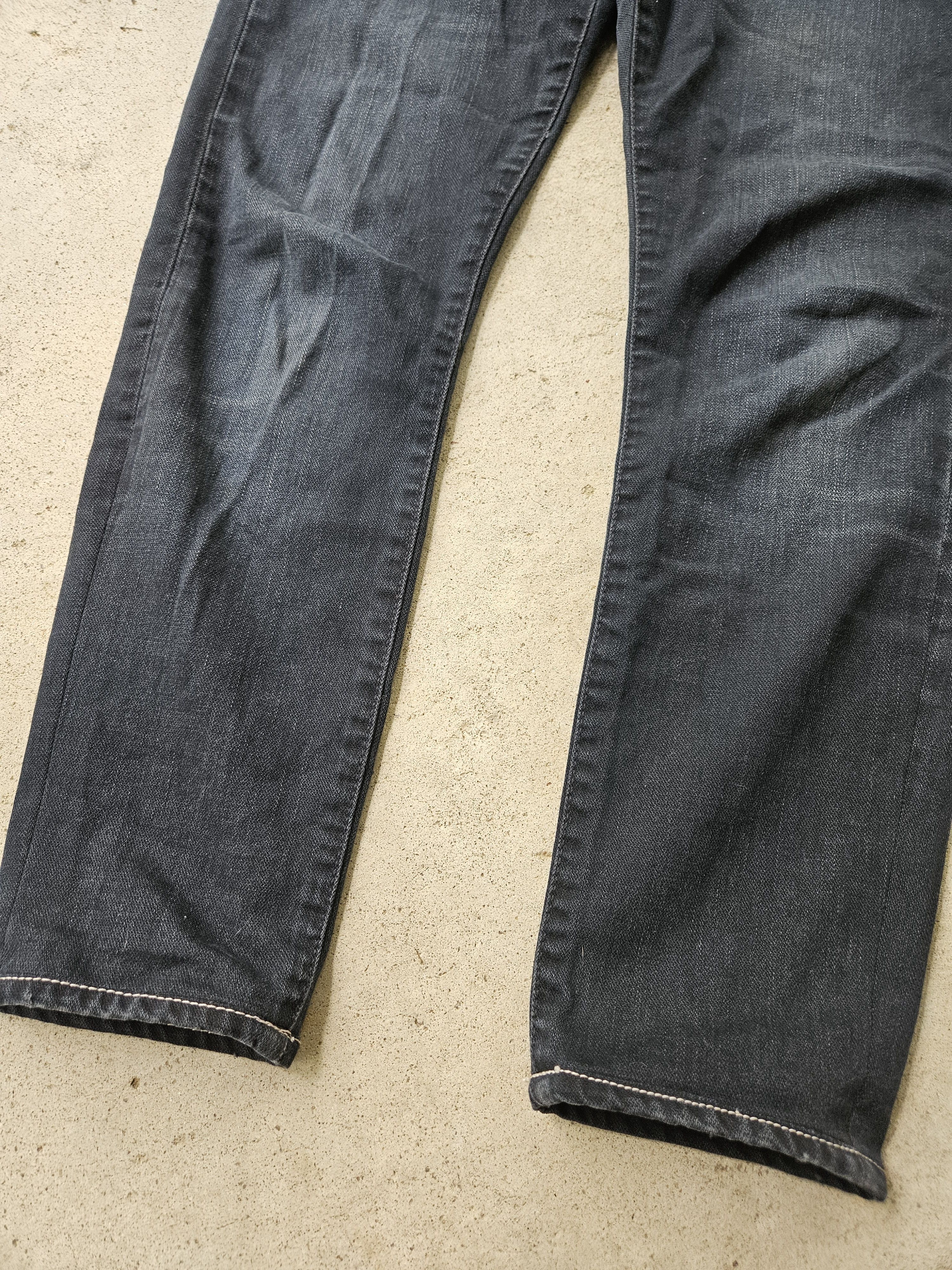 Acne Studios Hug Blackness Dark Blue Leather Patch Denim Jeans Size US 28 / EU 44 - 4 Thumbnail