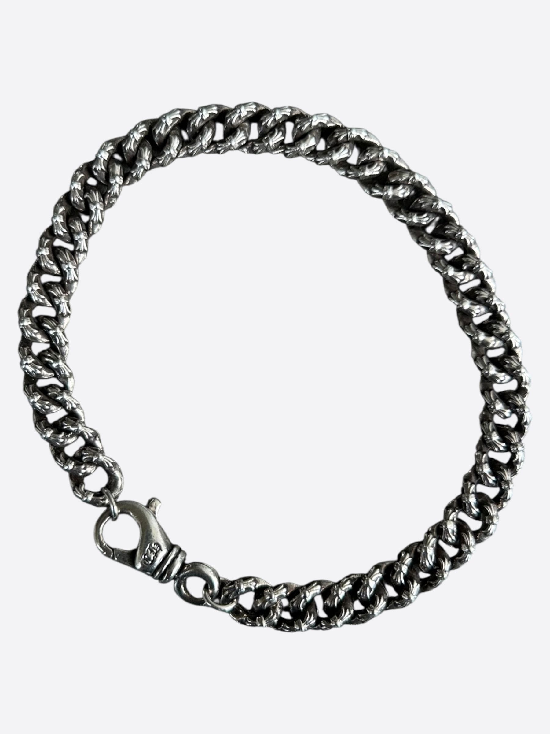 Chrome Hearts Chrome Hearts Silver Extra Fancy Mini Cuban Bracelet Size ONE SIZE - 1 Thumbnail