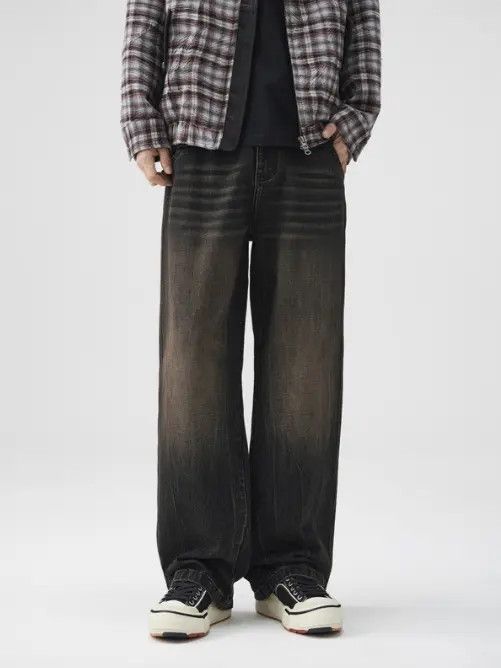 Japanese Brand Vintage washed distressed whisker loose fit American jeans Size US 32 / EU 48 - 3 Thumbnail