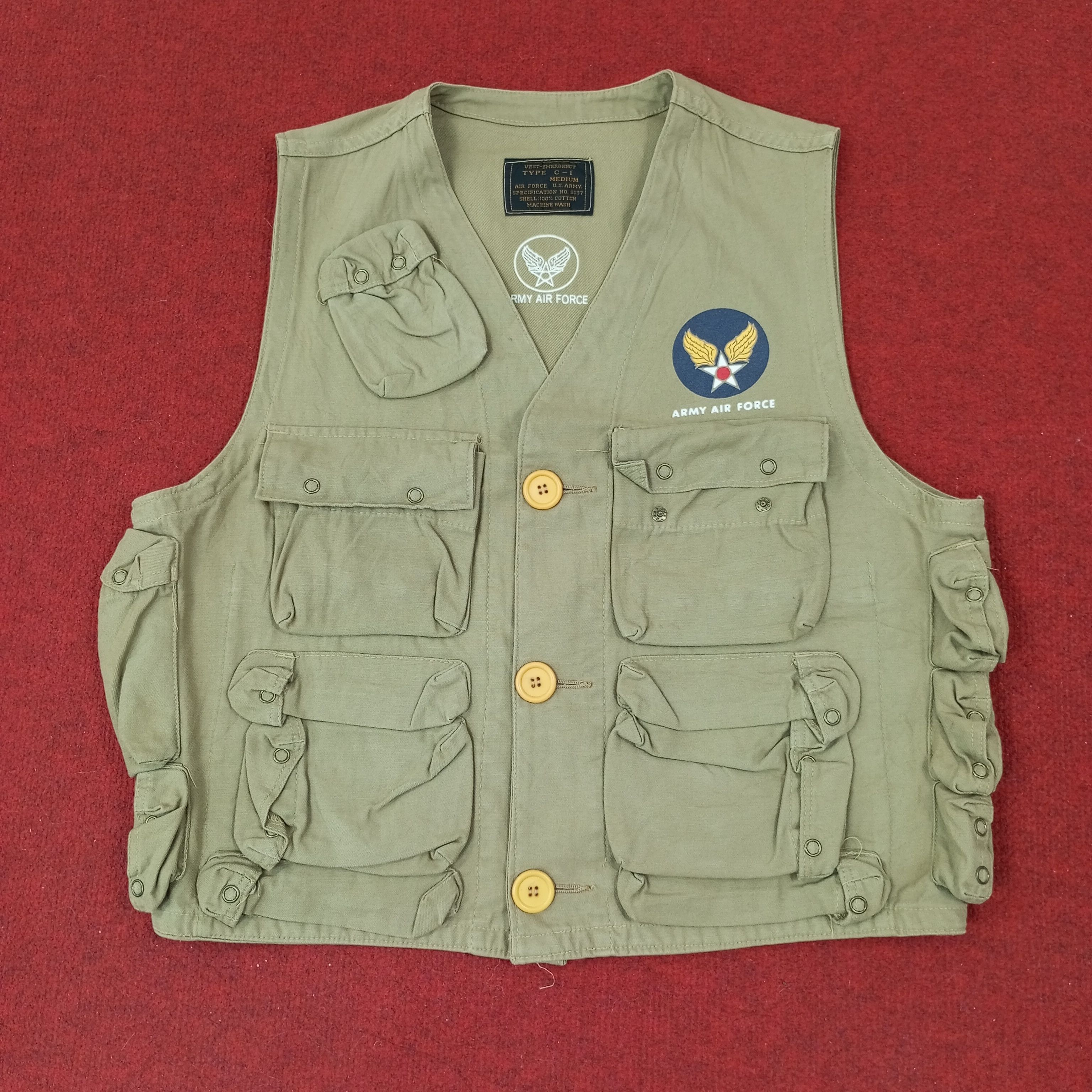 Army Air Force Vest Multi Pocket Design Vest c219n17