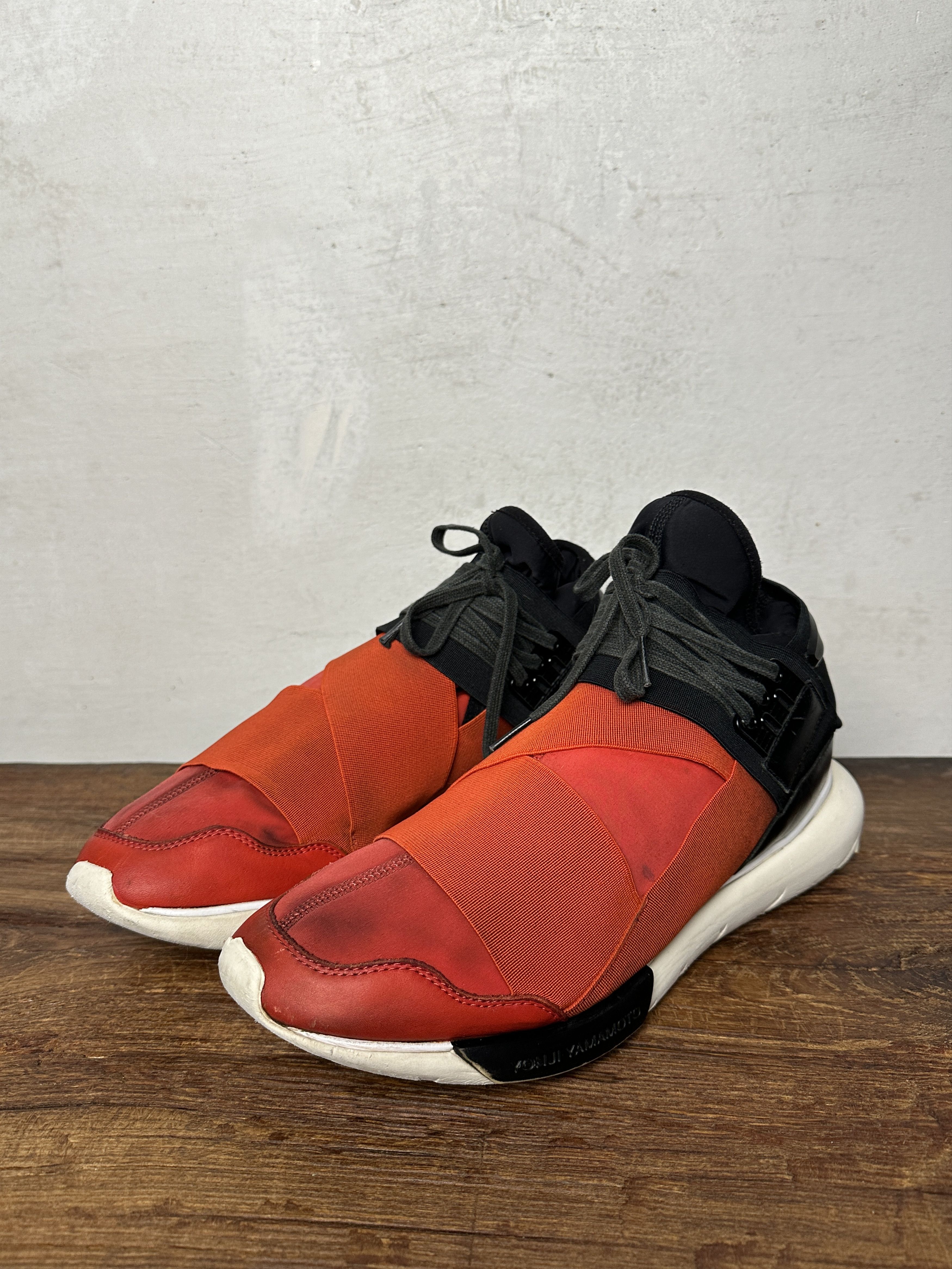 Adidas Y-3 Qasa High Red Black Size US 11.5 / EU 44-45 - 4 Thumbnail