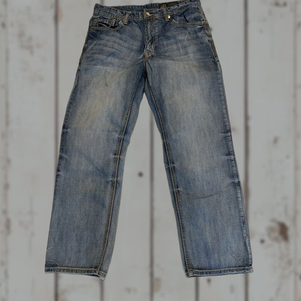 Denime Axel Jeans Mens 34x30 Slim Straight Denim Blue Regular Size US 34 / EU 50 - 1 Thumbnail